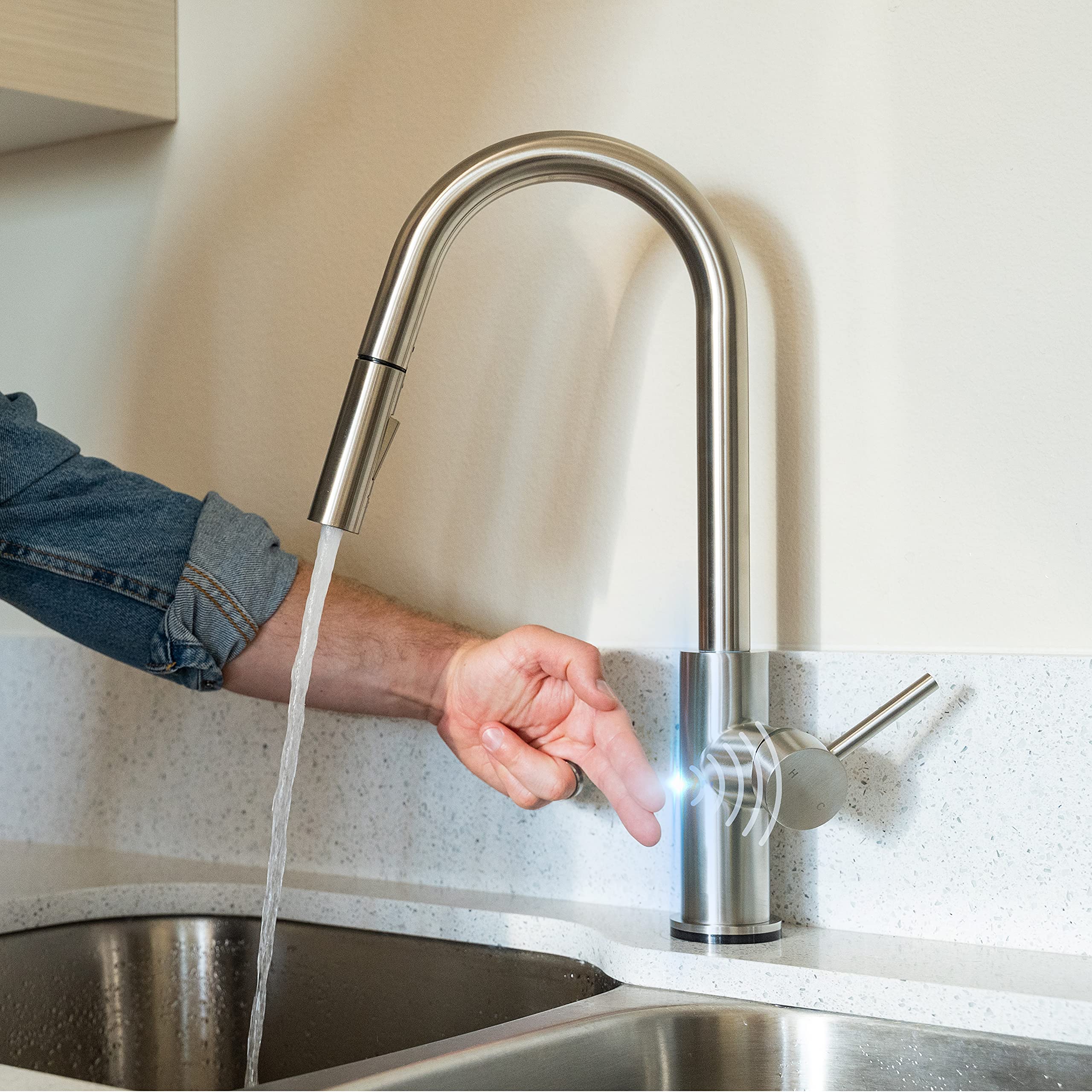 Dura Faucet Streamline RV Touch Sensor Pull-Down Kitchen Sink Faucet - Matte Black