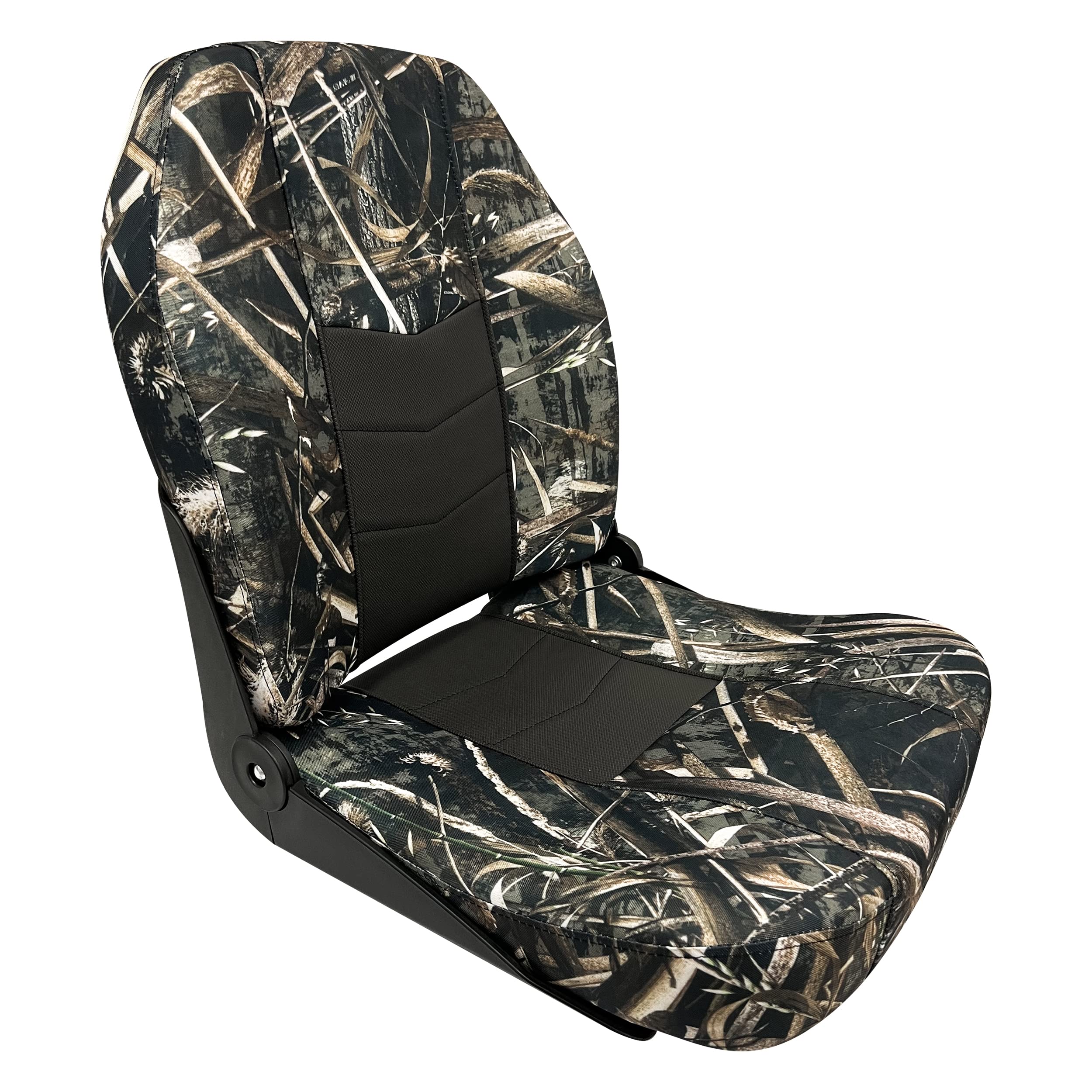 Quantum Series Wise Fold Down Fishing Boat Seat, Max 5 Camo/Jazz Black 3340-1785