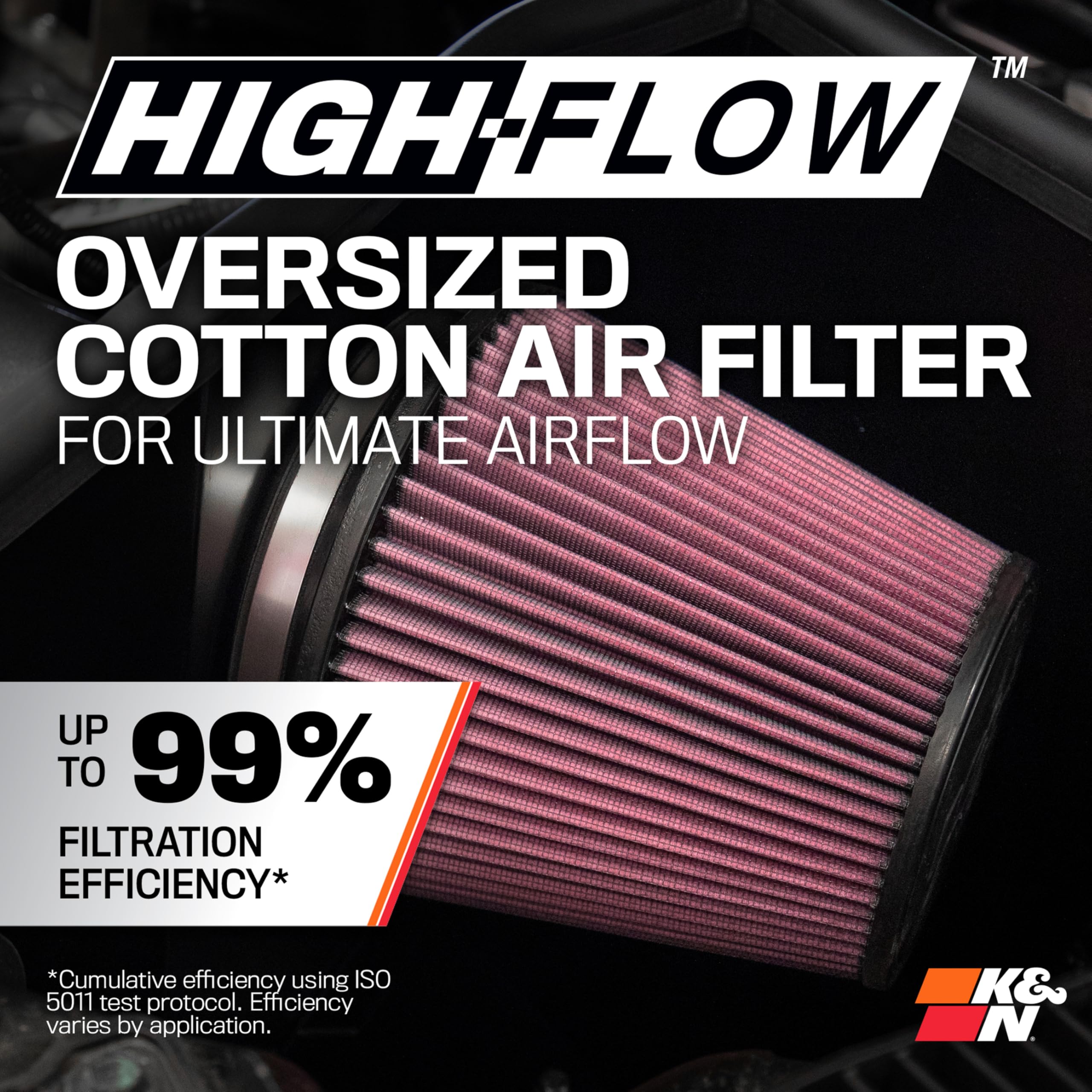 K&N Cold Air Intake System: High-Flow Air Filter, Acceleration & Increase Performance: Compatible with 2011-2023 Chrysler/Dodge: 300, Challenger, Charger, 63-1565