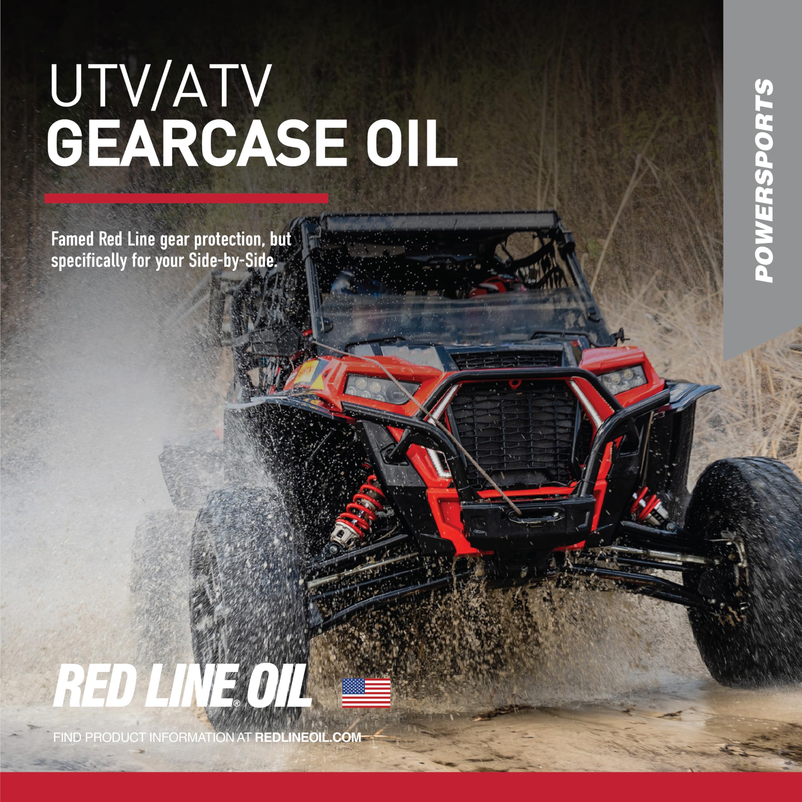 75W80 Red Line Full Synthetic UTV/ATV Gearcase Oil - 1 Quart (12 Pack)