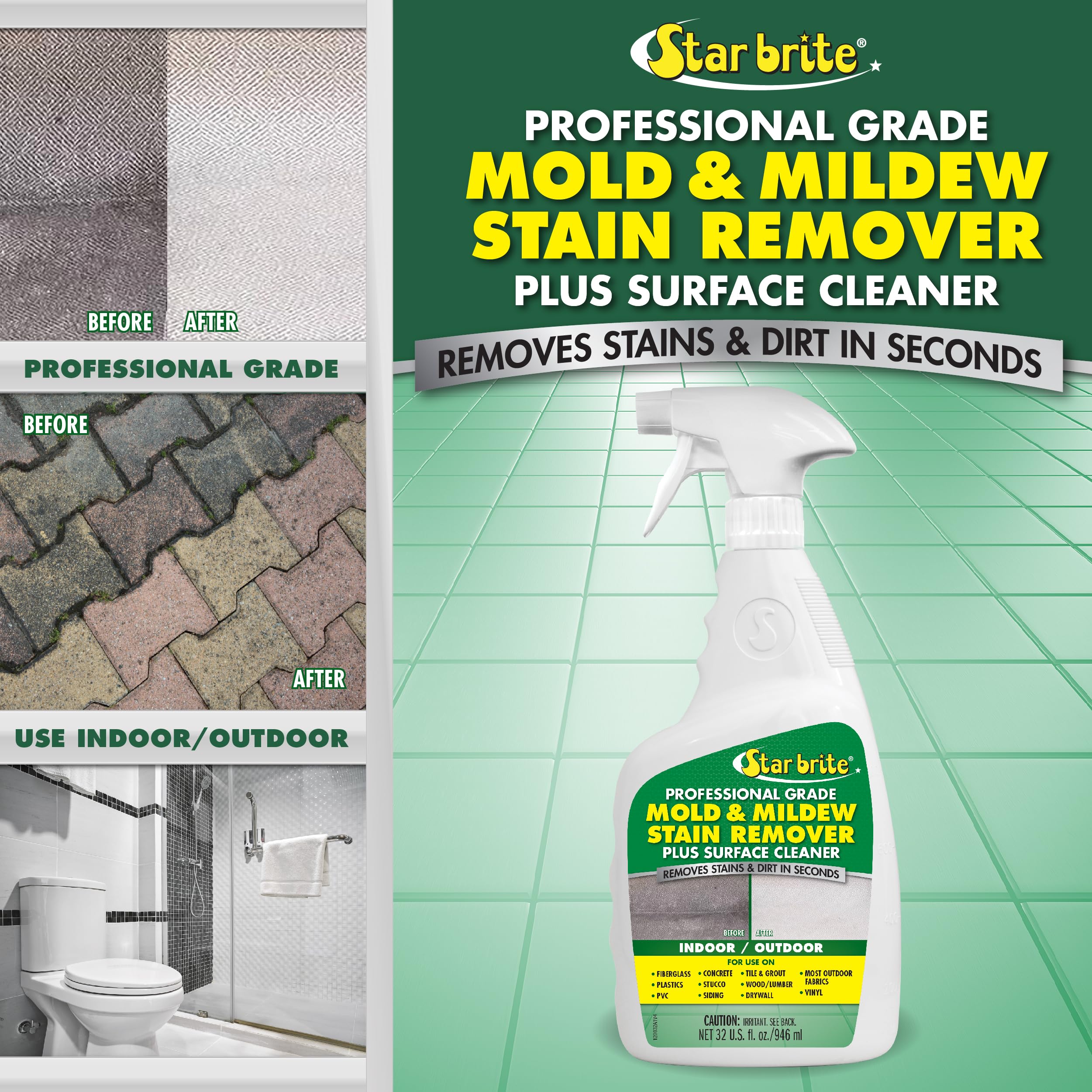 Mold & Mildew Stain Remover STAR BRITE Professional Grade - 32 OZ (120032)