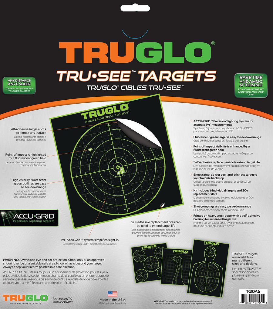 12X12 TRUGLO Tru-See Bright Fluorescent 100 Yard Self-Adhesive High-Visible Reactive Splatter Targets, 12-Pack/Green