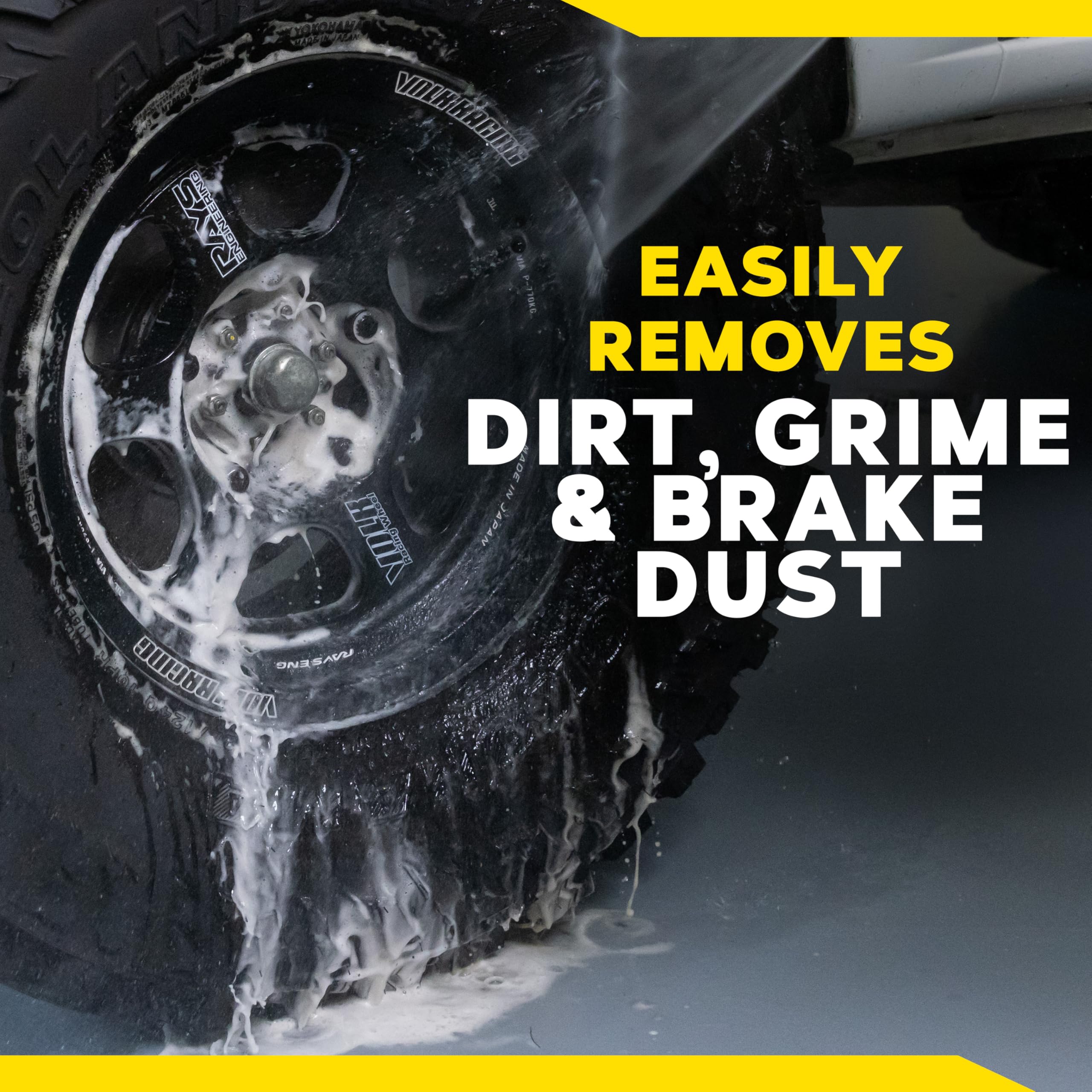 Hot Rims Meguiar's Black Wheel Cleaner, Deep Foaming Gel Specially Formulated to Effectively Clean Matte, Gloss, Satin, and Chrome Black Wheels, 24 Oz Spray Bottle