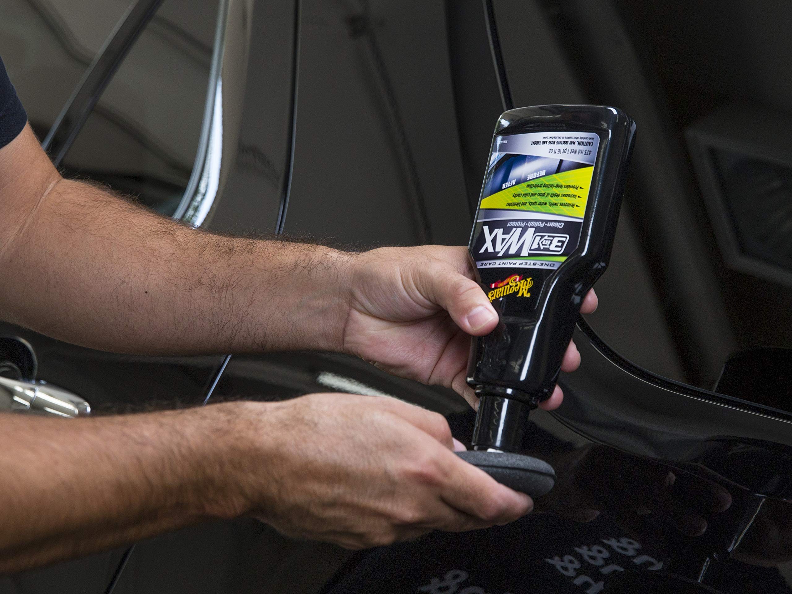 Meguiar's 3 In 1 Wax - Advanced Wax Cleaner that Blends Defect and Scratch Removal, Car Polishing for a High Gloss, and Long-Lasting Paint Protection All in One Step, 16 Oz
