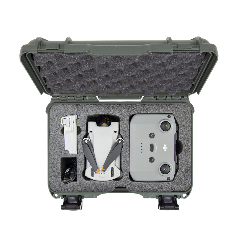 Waterproof Nanuk 909 Hard Case with Custom Insert for DJI Mini 3 and RC-N1 Remote - Olive (909S-080OL-0A0-C0598)