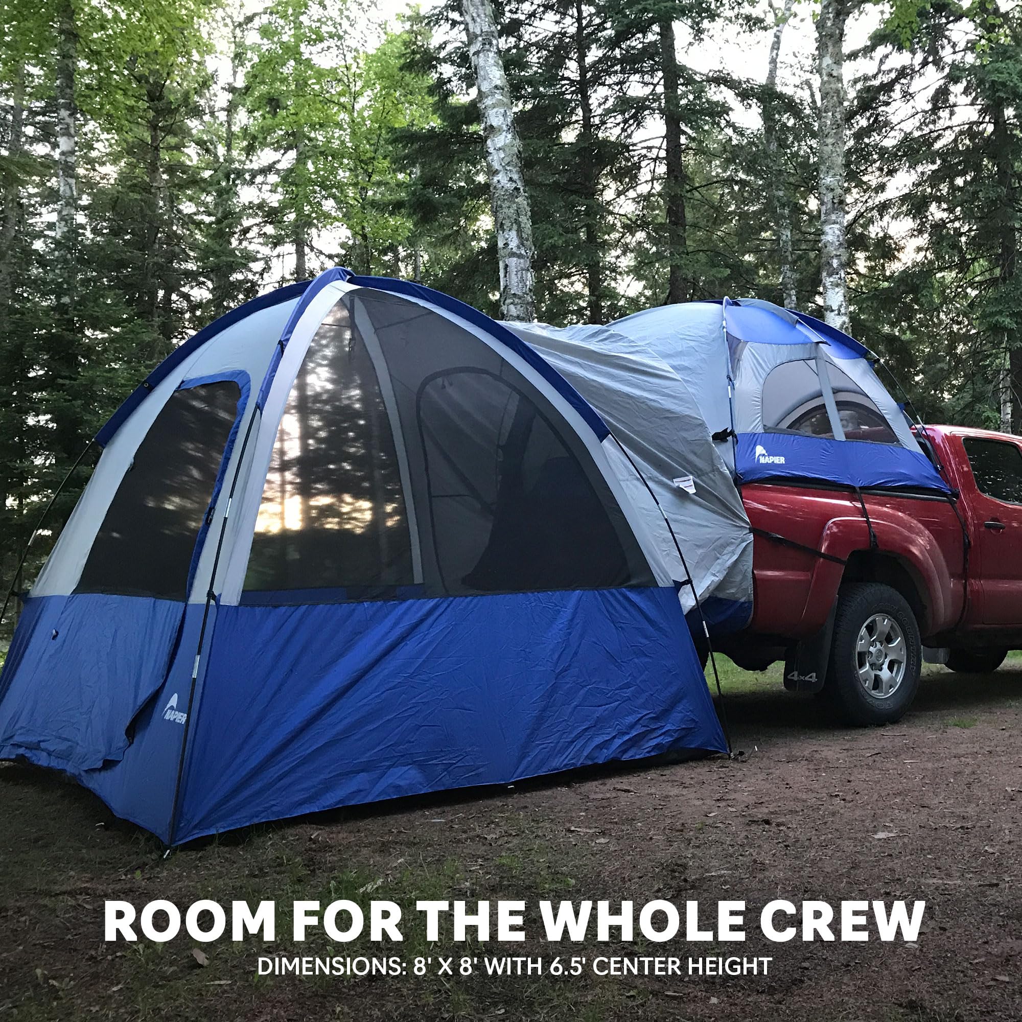 Sportz Link Napier Portable 4 Person Truck Bed Attachment Outdoor Camping Tent with Convenient Carry Bag, Blue (Trunk Tent Not Included)