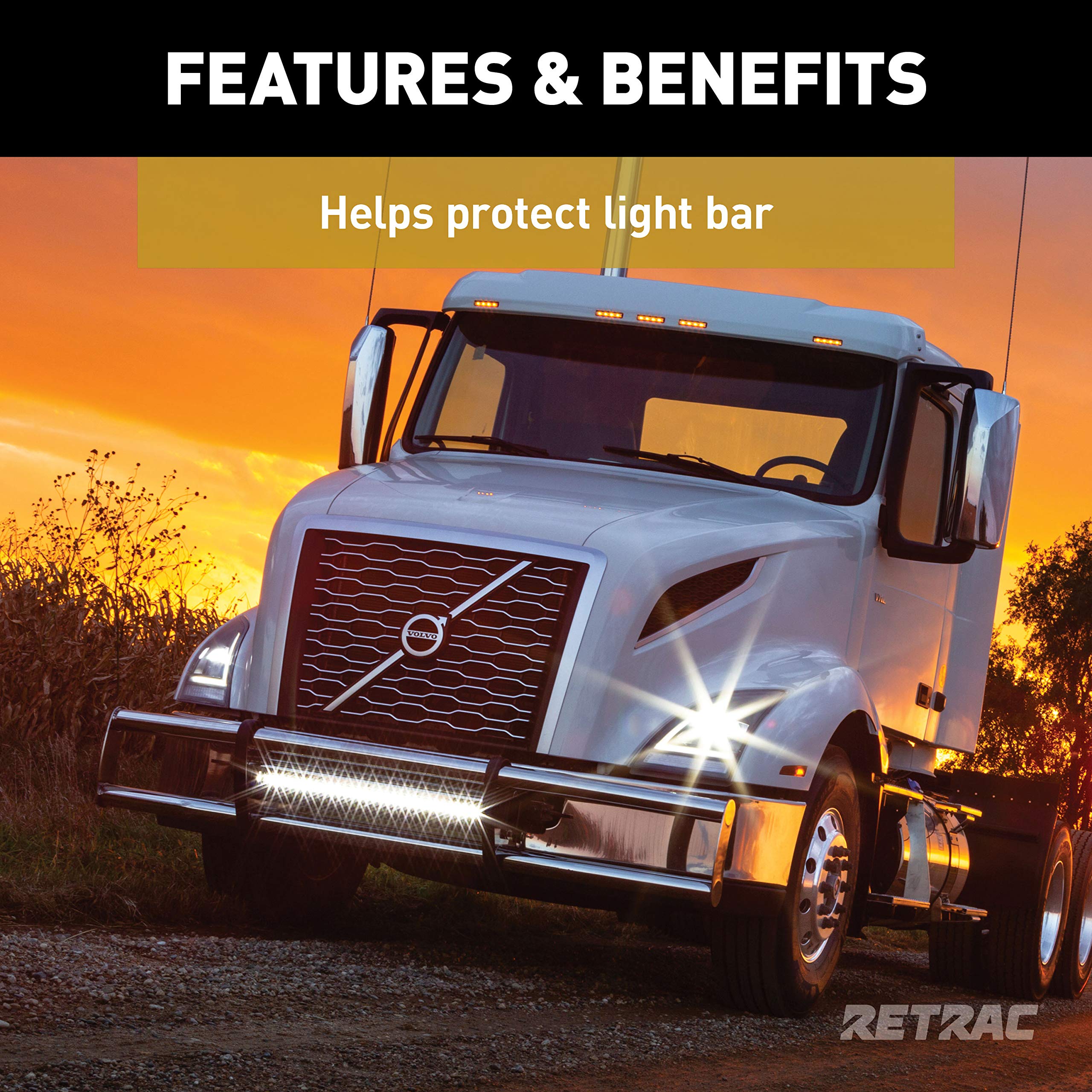 Milestone Retrac 207715 Polished Stainless Bumper Guard Light Cage