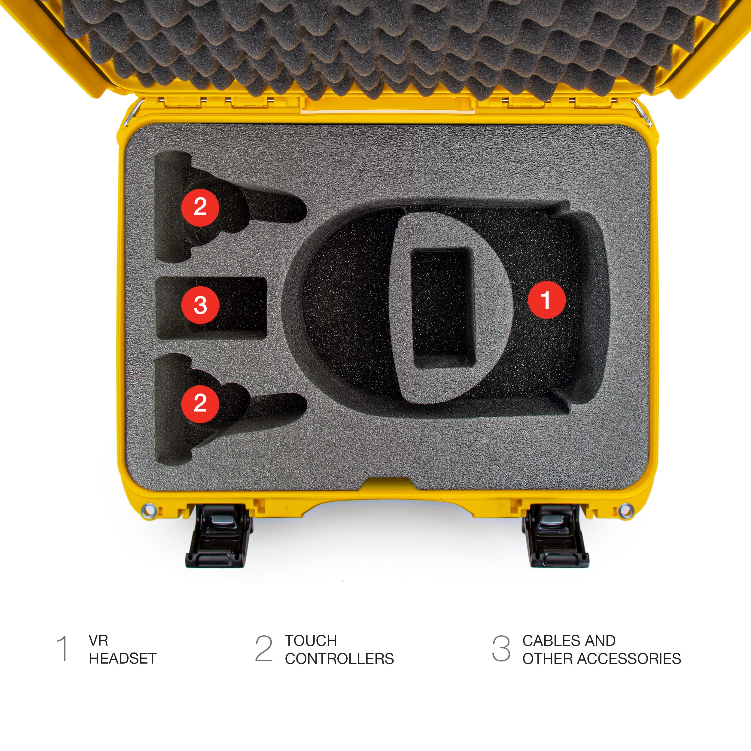 Waterproof Hard Case Nanuk 925 with Foam Insert for Oculus Quest 2 - Yellow
