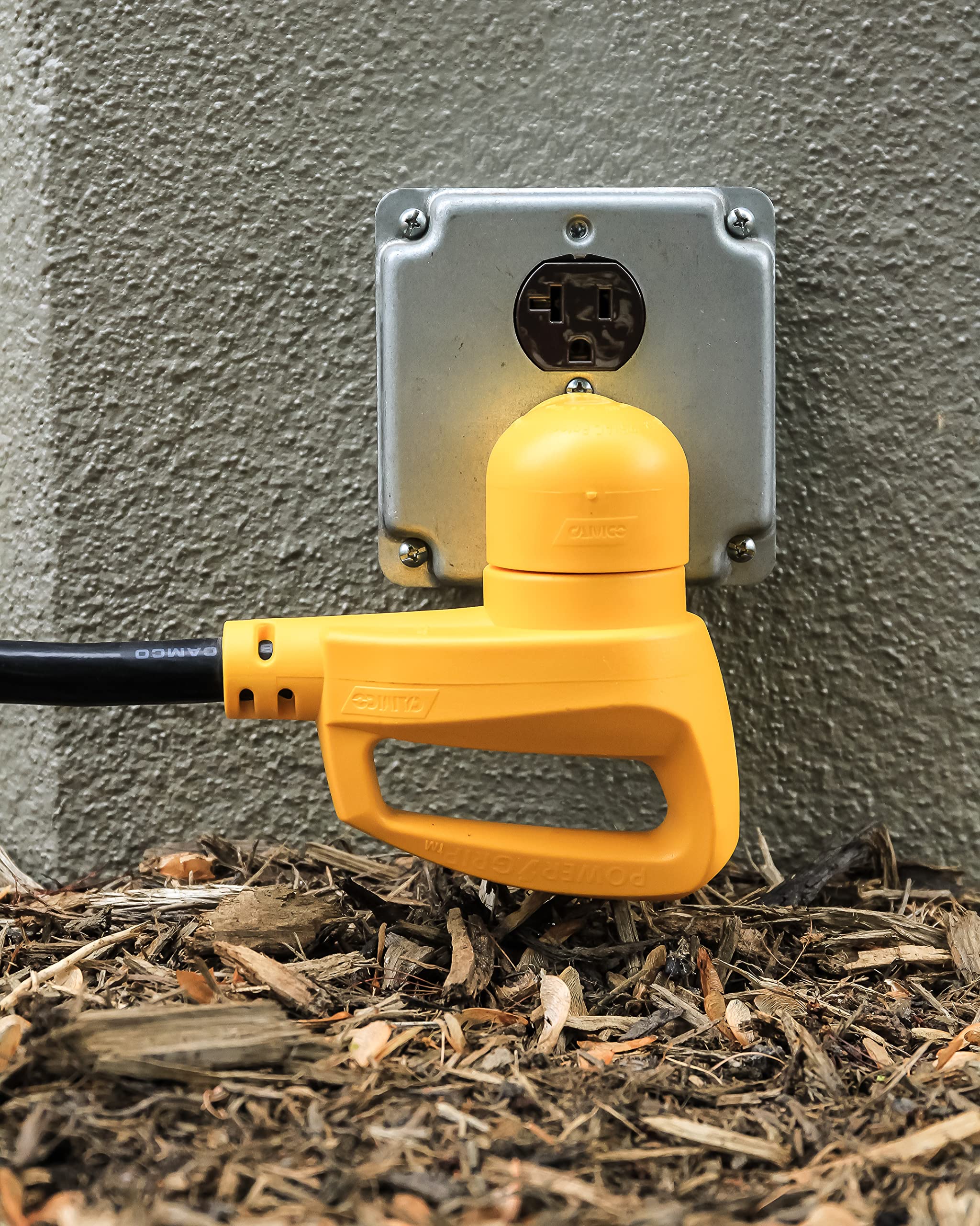 Camco 15 AMP Male / 55325 30 AMP Female 90 Degree Electrical Adapter, Yellow