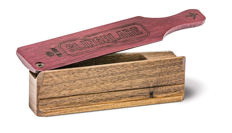 Hunters Specialties Slingblade HS Strut Turkey Clucks Cutts Yelps Purrs High Pitch Hunting Single-Sided Box Call, Brown
