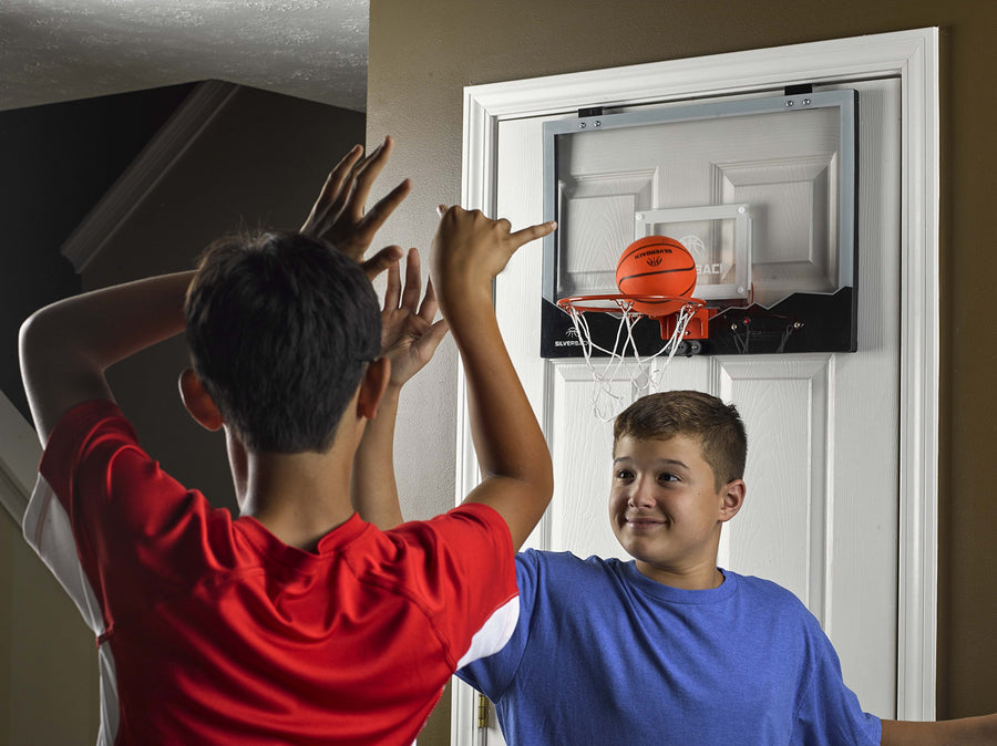 LED Light-Up Silverback Over the Door Mini Basketball Hoop - 18" - Includes Mini Basketball and Air Pump