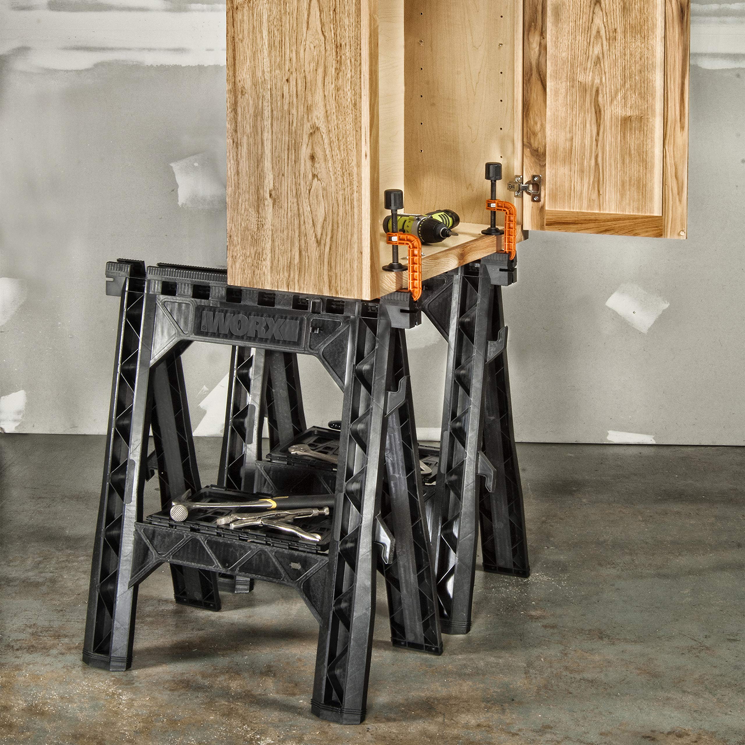 27-in Worx Abs Plastic Clamping Saw Horses (1000-Lb Weight Capacity)