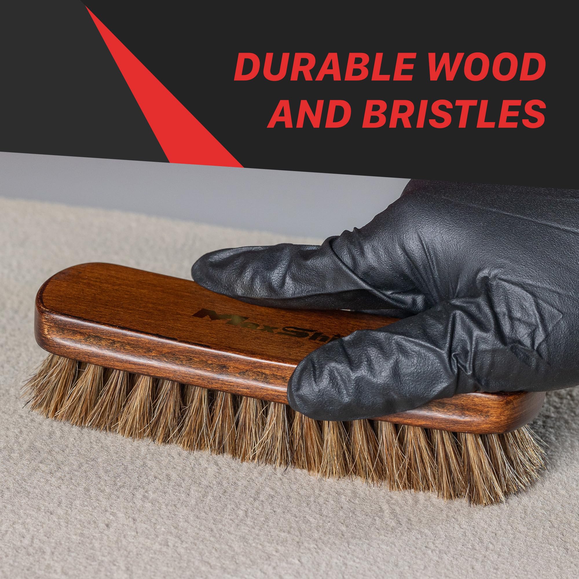 Maxshine Universal Small Horse Hair Brush – 100% Natural Bristles for Leather, Upholstery & Alcantara – Ideal for Car Seats, Carpets, Sofas & More – Premium Detailing Brush