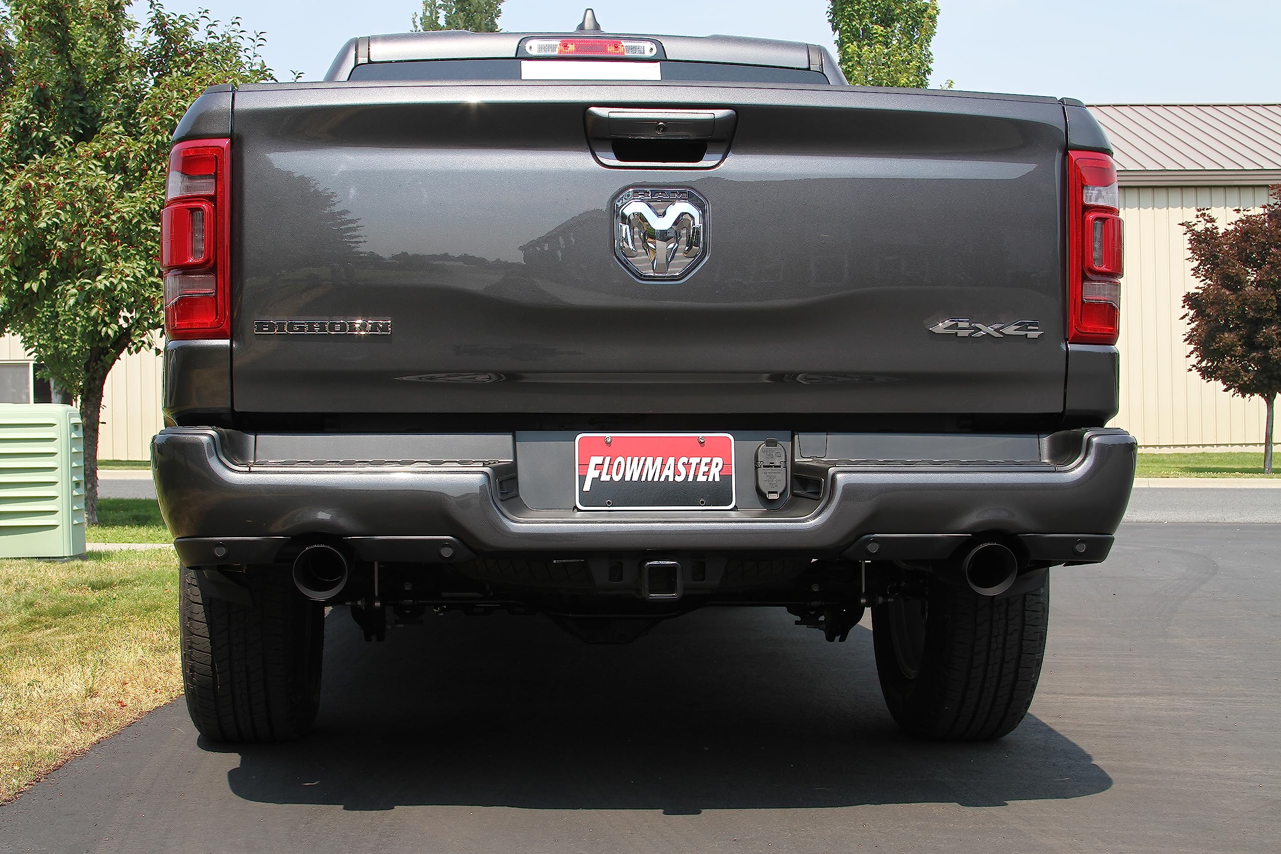 American Thunder Flowmaster 817843 Cat-Back Exhaust Dual 3 Inch Stainless 4 Inch Tips Compatible with 2019-2024 RAM 1500 New Body 5.7L 2/4WD 140.5 144.6 153.5 Inch Wheelbase 5.7 6.4 Foot Bed
