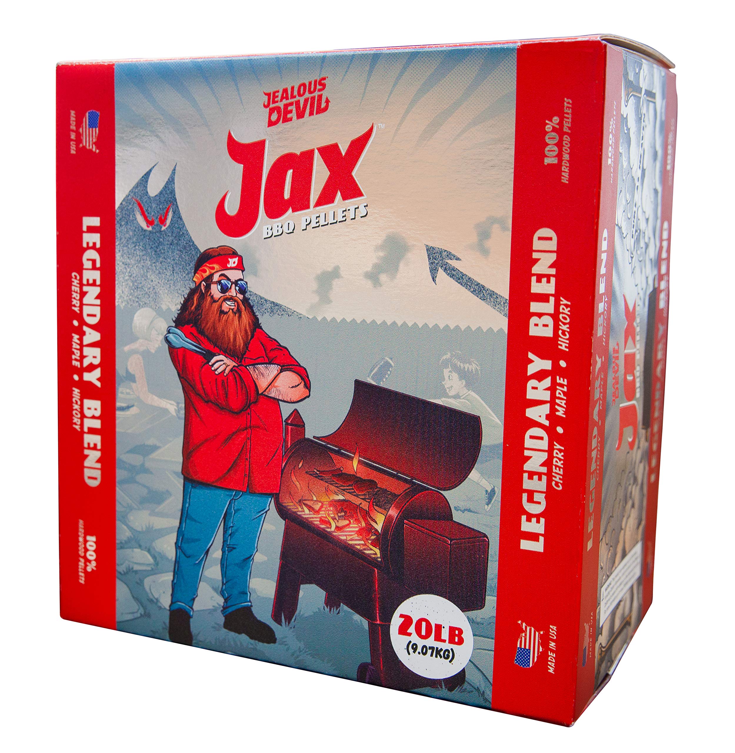 Jax Jealous Devil Legendary Blend BBQ Pellets, 20 lbs, Box