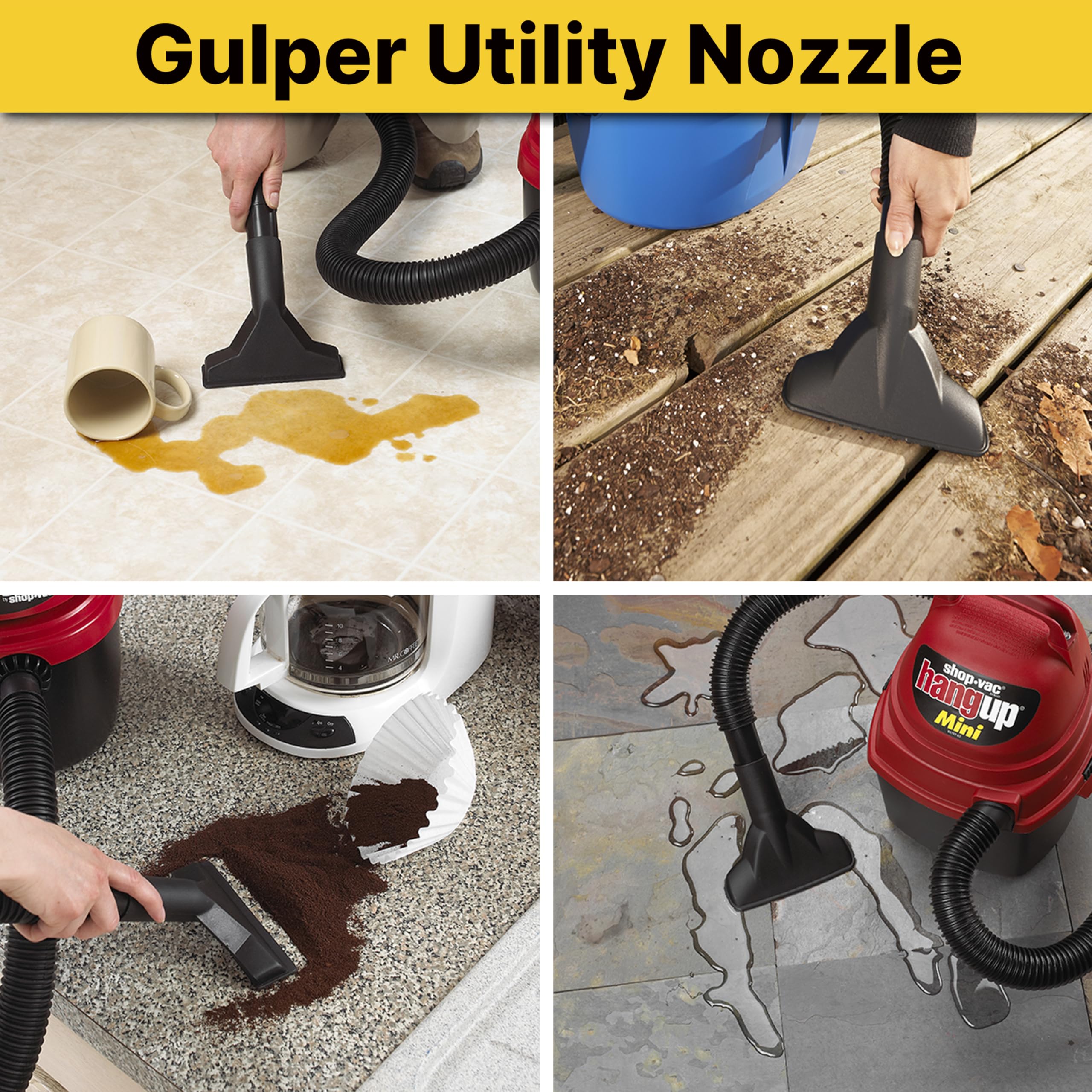 1.25 Inch Diameter Shop-Vac Cleaning Kit, Includes Round Brush, Crevice Tool, and Gulper Nozzle, Black, Ideal for Upholstery, Blinds, and Car Interiors (1-Pack)