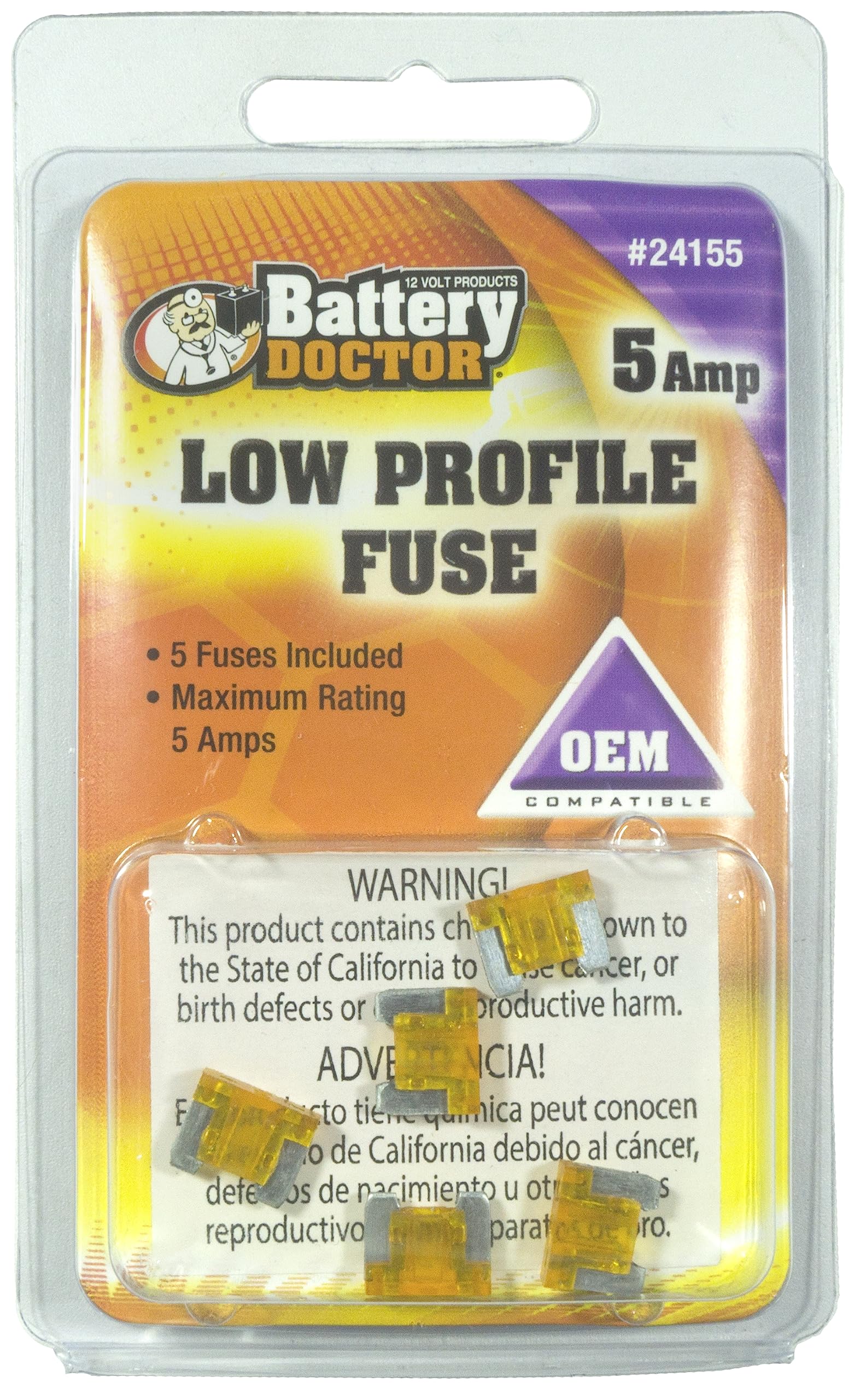 Low Profile WirthCo 24155 Mini Fuse, 5 Pack