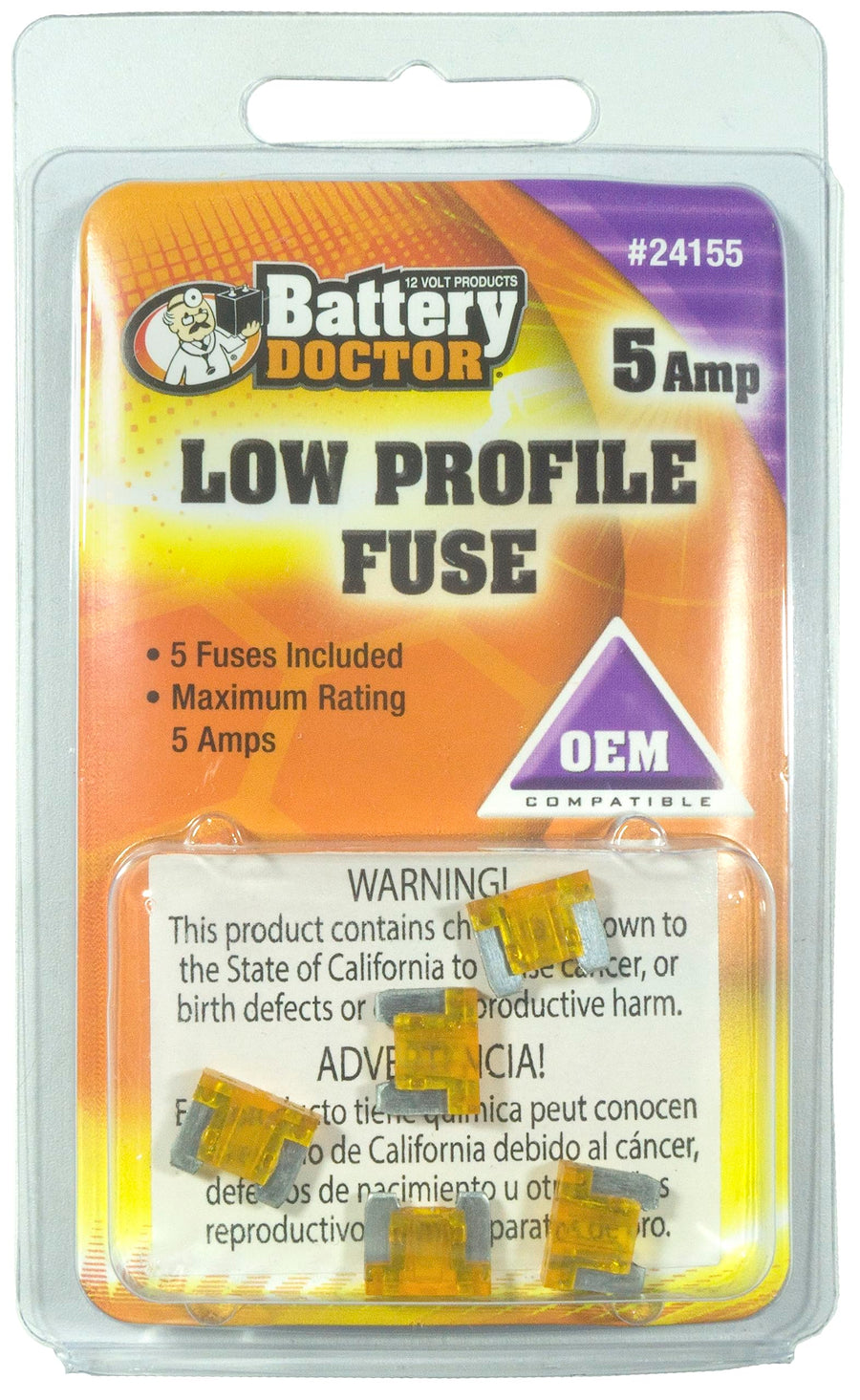 Low Profile WirthCo 24155 Mini Fuse, 5 Pack