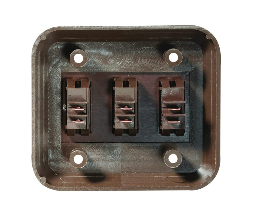 Wall Plate Switch RV Designer S659, Triple, On/Off, Brown, 3.53 inches x 4 inches