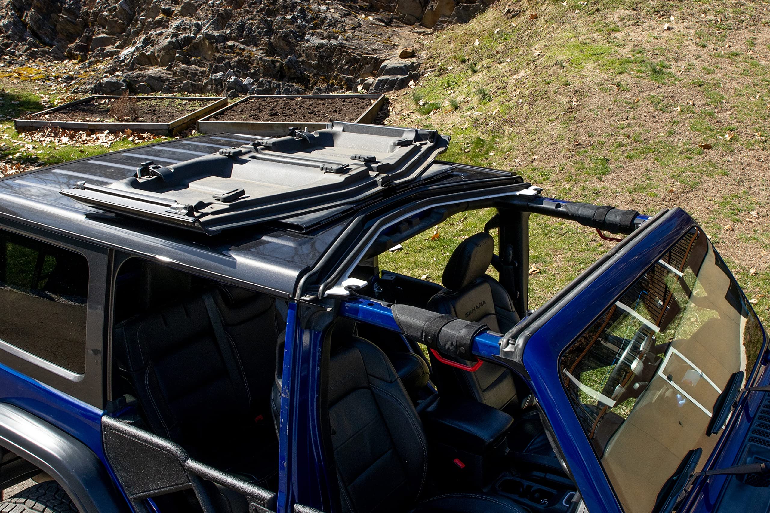 Flip-Top EZ for JKU Jeep Wrangler Freedom Panels One Person Flip Back System—Flip Back Your Jeep Hard Top Panels in Seconds! Patented and Patent Pending