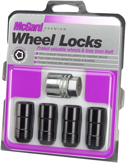 Black McGard Cone Seat Wheel Locks (1.5 x 7.5 x 6) inches Thread Size - Set of 4