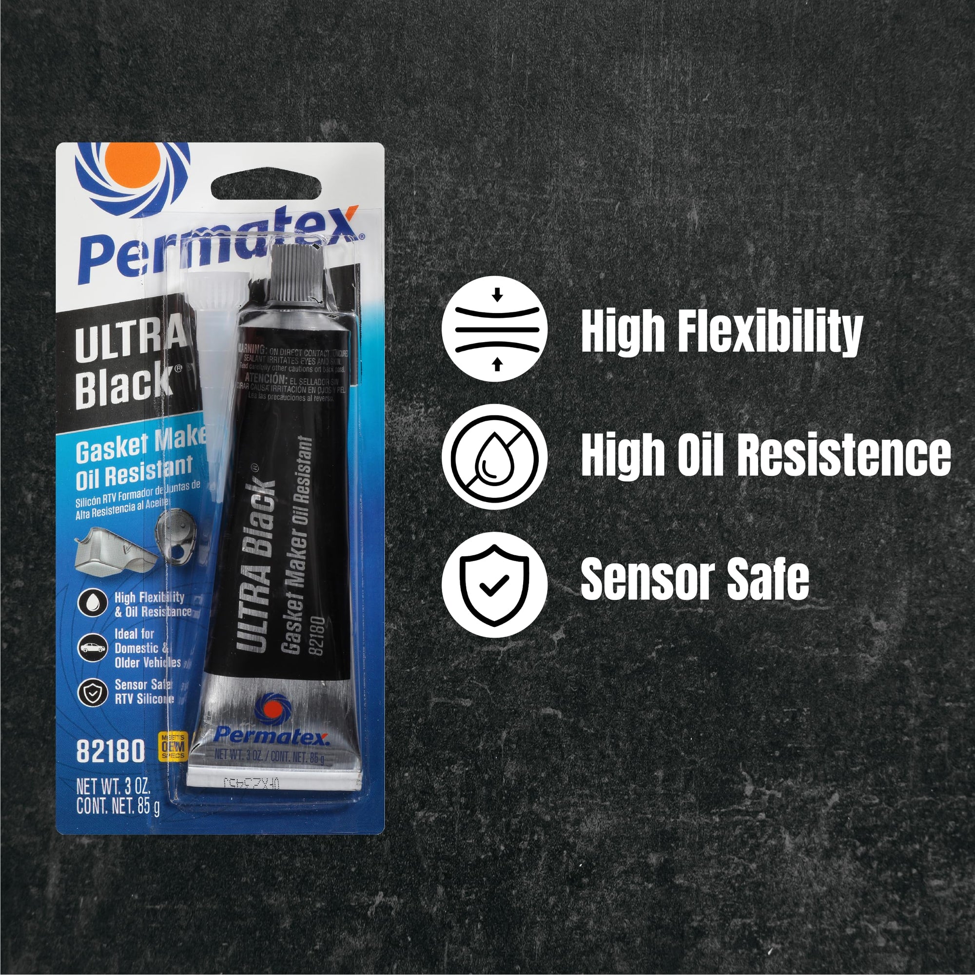 Ultra Black Permatex 82180 RTV Silicone Gasket Maker