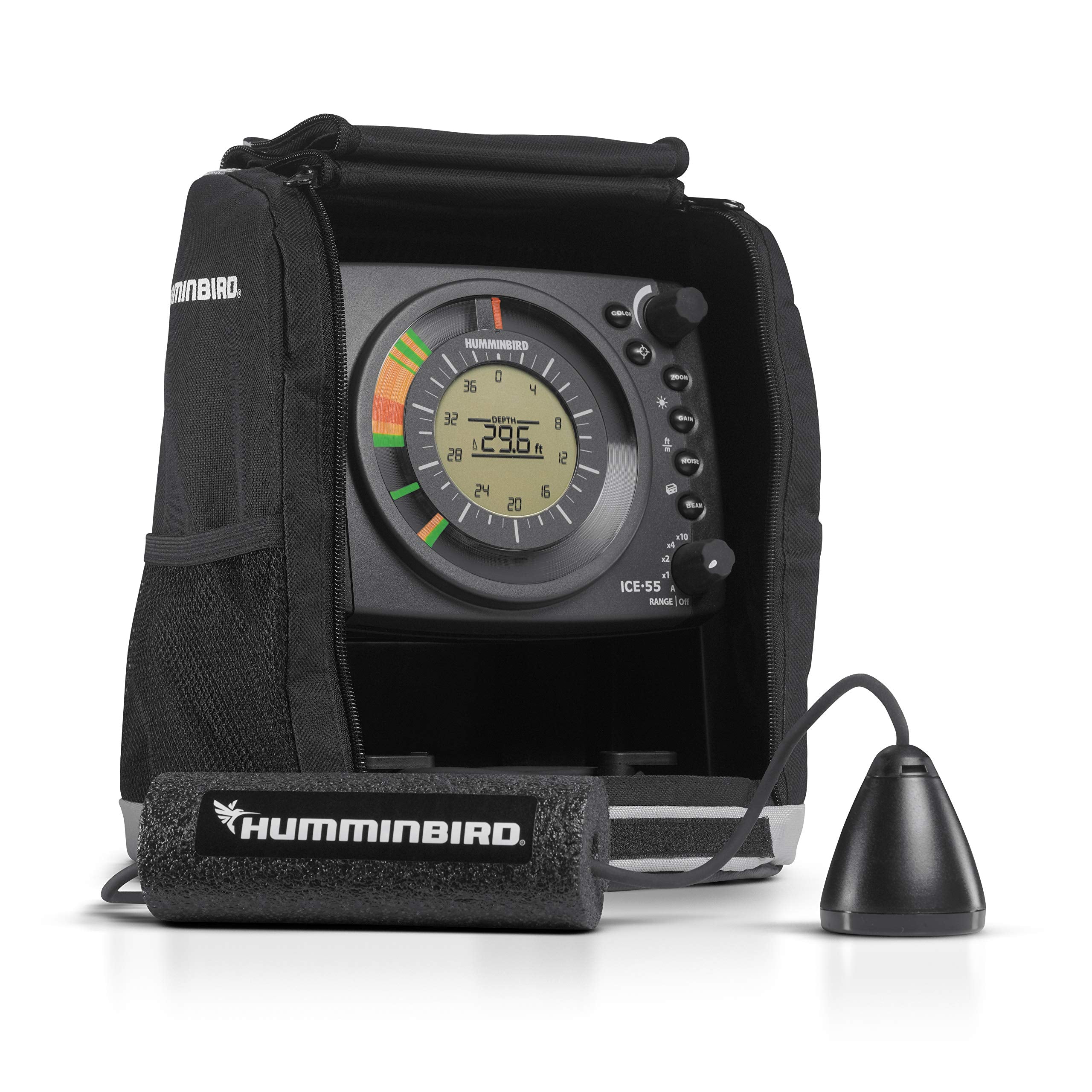 ICE 55 Humminbird Flasher Ice Fishing Fish Finder with Transducer & 6-Color Fiber Optic Display