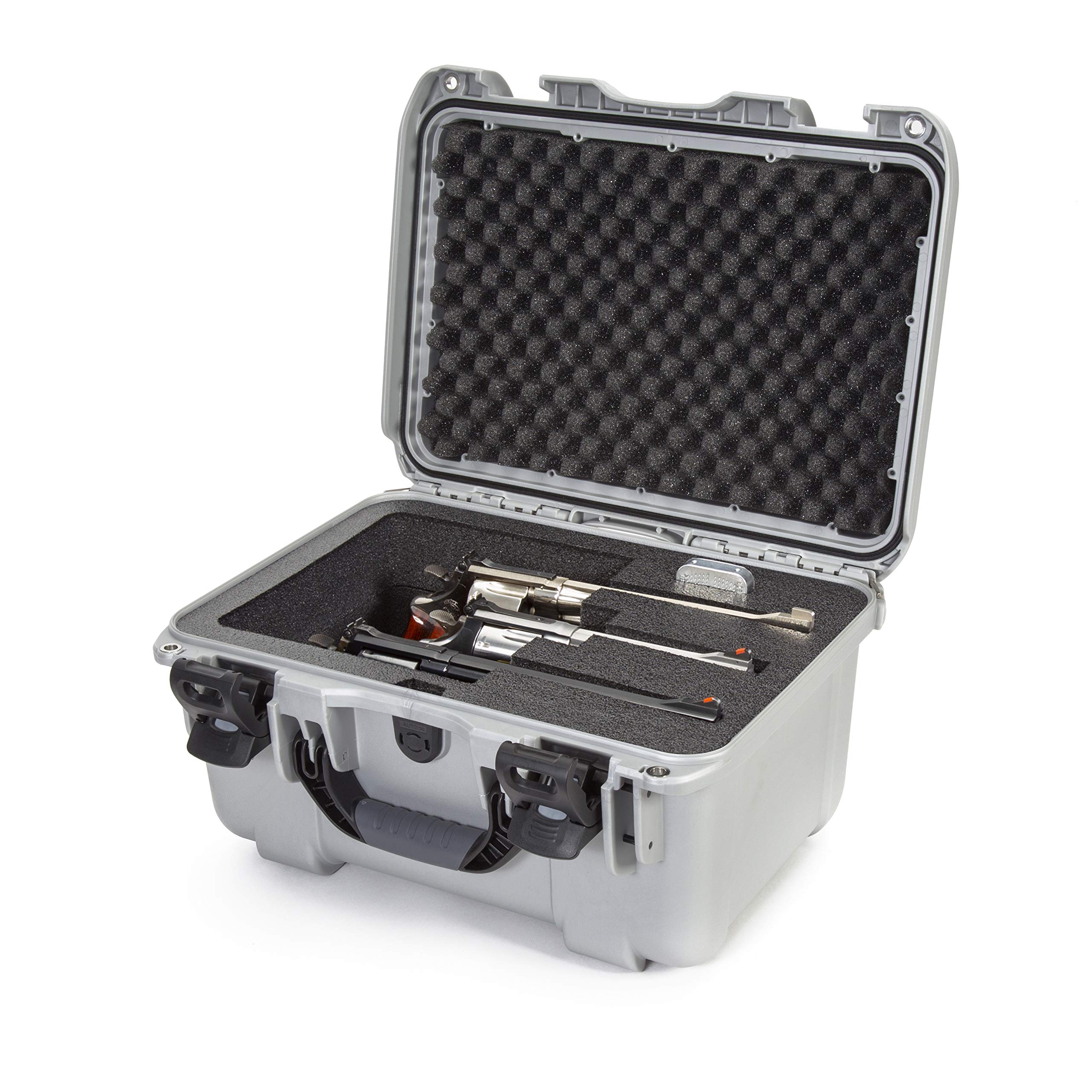 Waterproof Nanuk 918 Hard Case for Revolvers with Custom 3UP Foam Insert - Silver