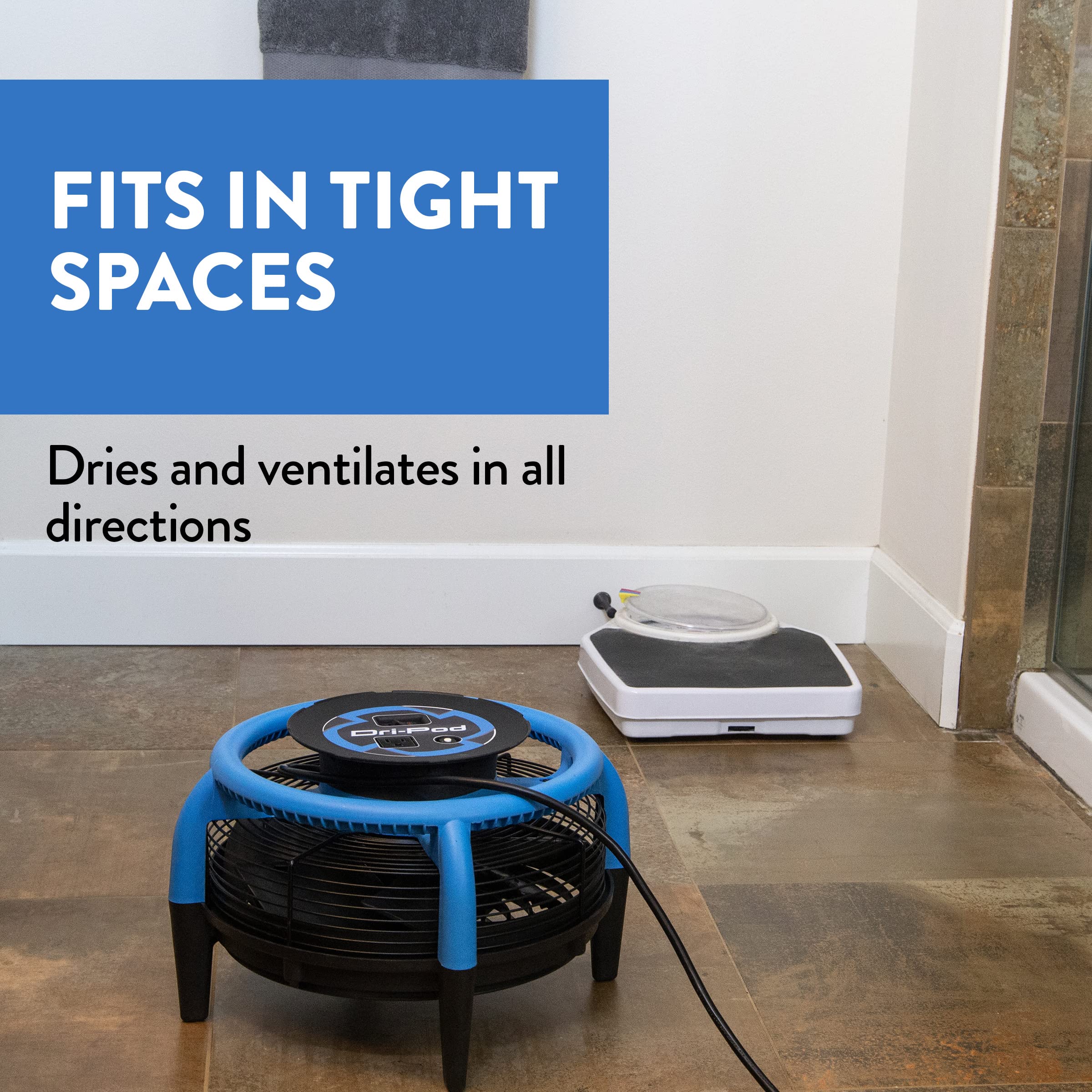 Dri-Pod Pro Dri-Eaz Omnidirectional Floor and Carpet Dryer, Ventilating Floor Dryer for Boats, RVs and Residential Use