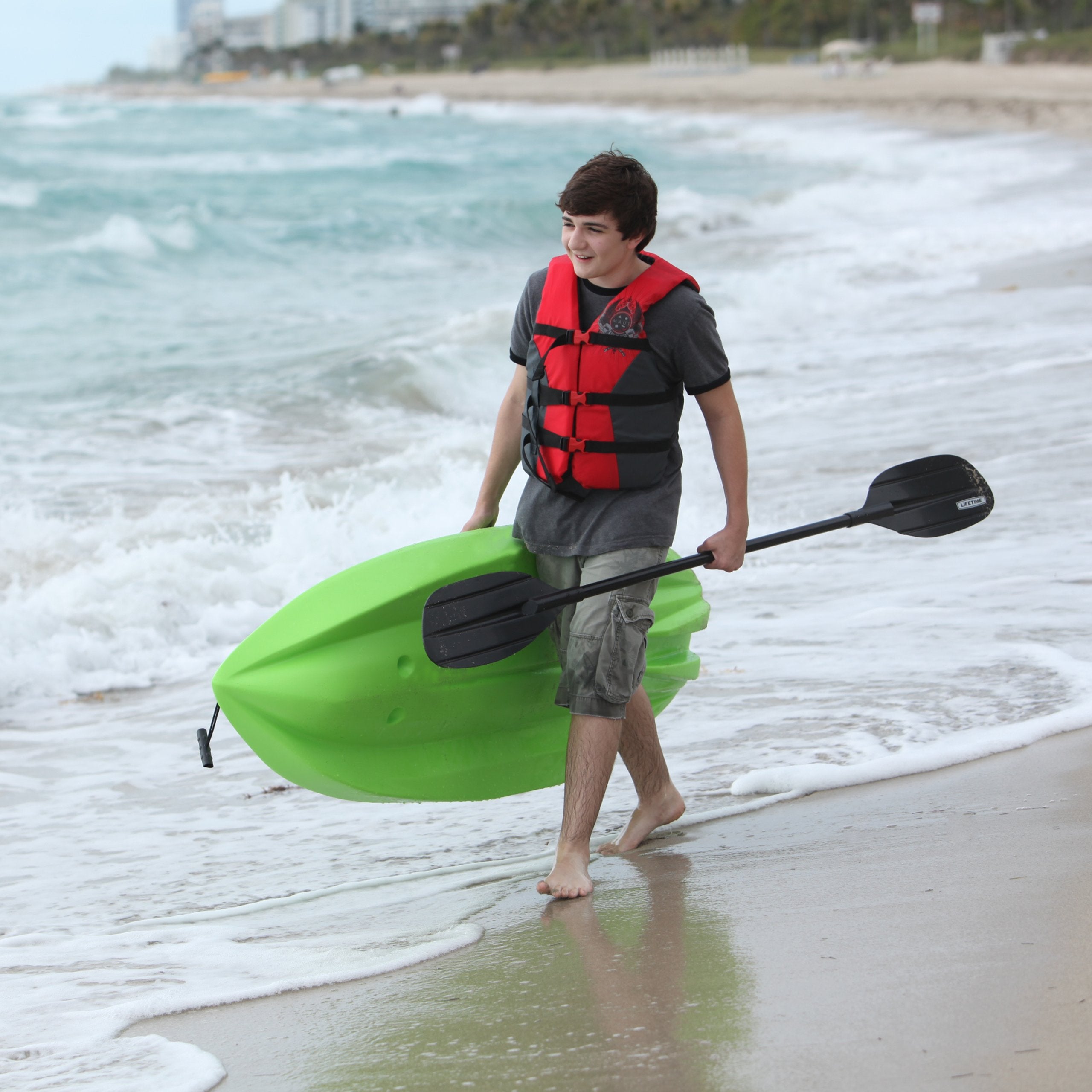 Youth Wave Kayak LIFETIME with Paddle, 6 Feet, Green