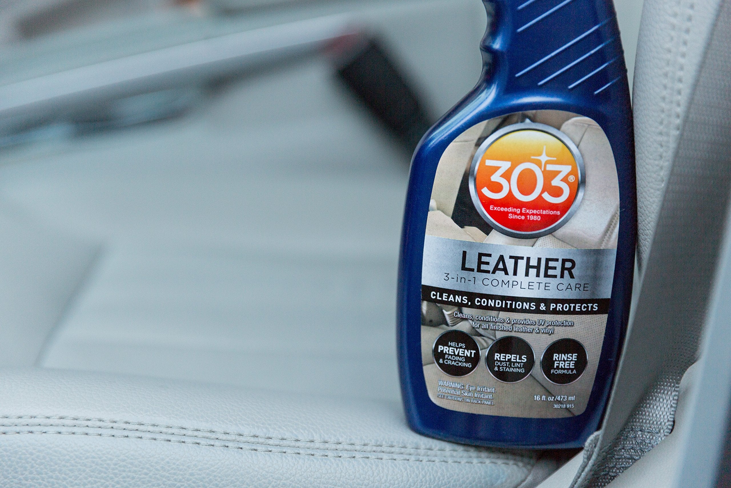 303 Products 3-In-1 Leather Complete Care - Cleans, Conditions, & Protects - Helps Prevent Fading & Cracking - Rinse Free Formula - Repels Dust, Lint, & Staining, 16 fl. oz. (30218CSR) Packaging May Vary