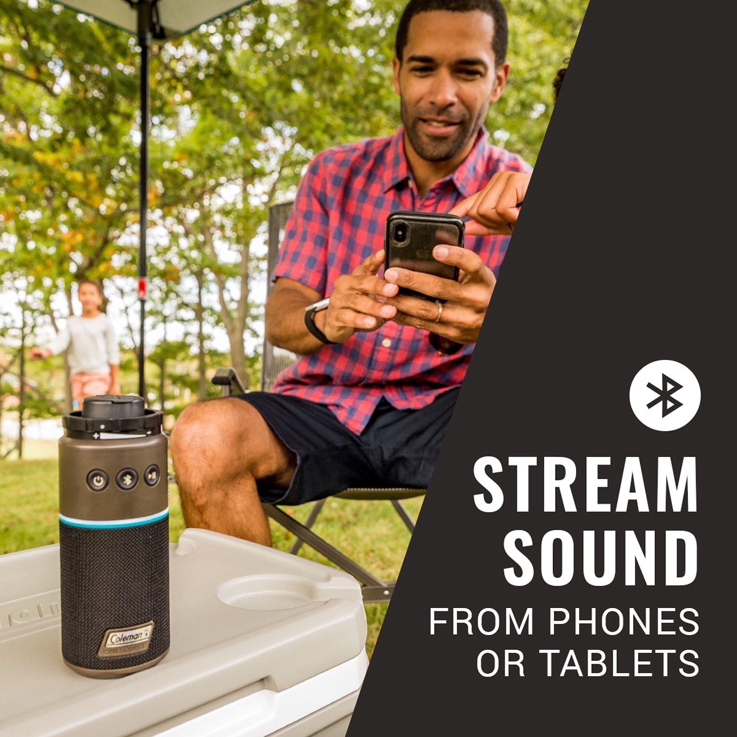 OneSource Coleman Rechargeable Camping Gear Set: Camp Shower, Cordless Vacuum, Fan, Speaker & Air Pump with Integrated Battery System