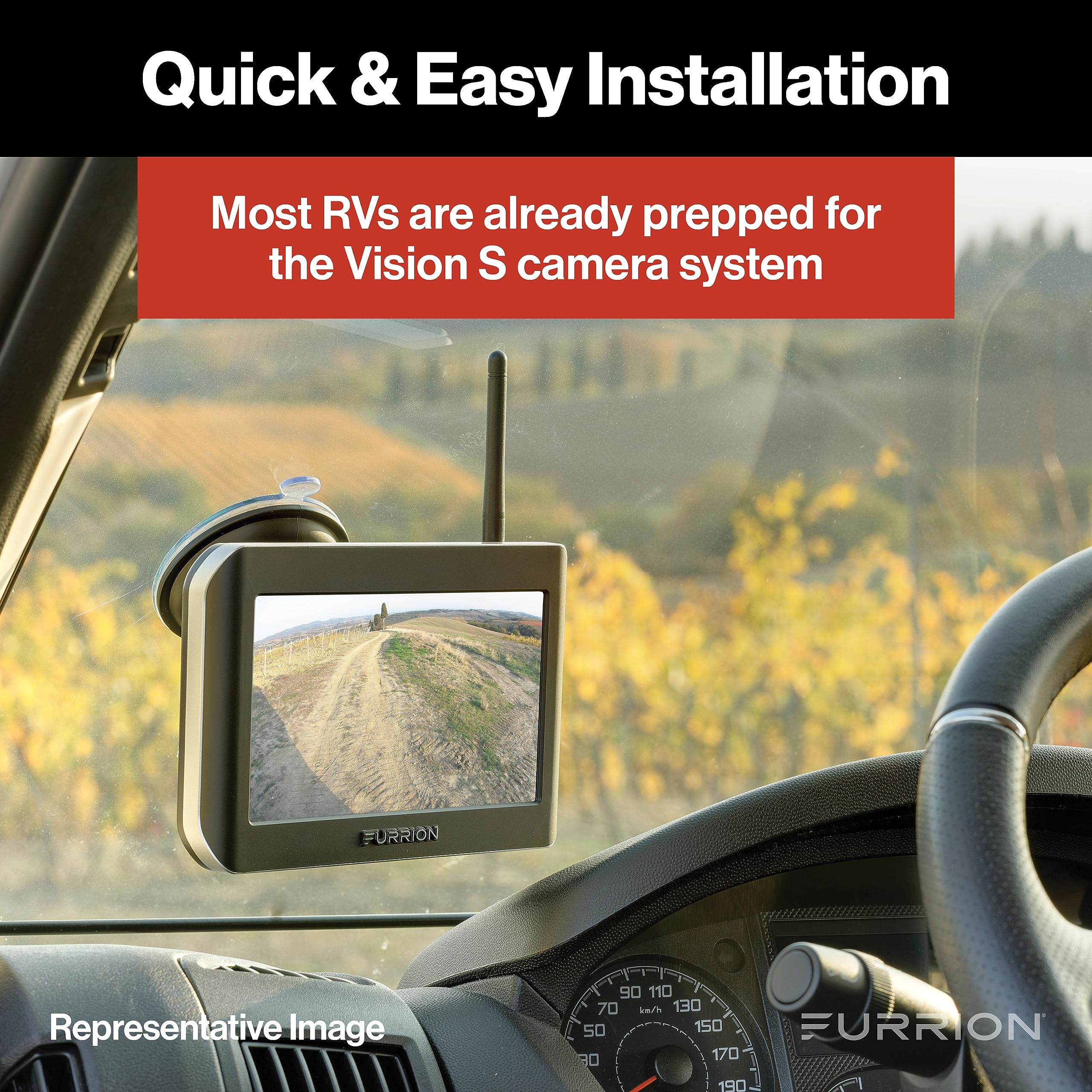 Furrion Vision S Wireless Backup Camera System RV with 5-Inch Monitor, 1 Rear, Infrared Night Vision, Wide-Angle View, Hi-Res, Waterproof - FOS05TASM