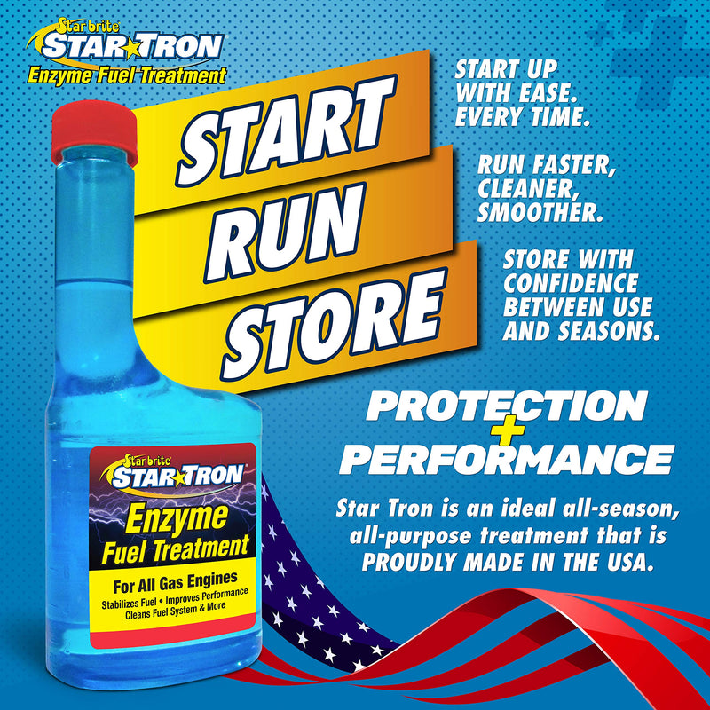 Enzyme Fuel Treatment Star Tron - Small Engine Formula - 16 Oz Treats up to 96 Gals, Gas Additive Rejuvenates & Stabilizes Old Gasoline, Cures & Prevents Ethanol Problems, Improves MPG (014316)