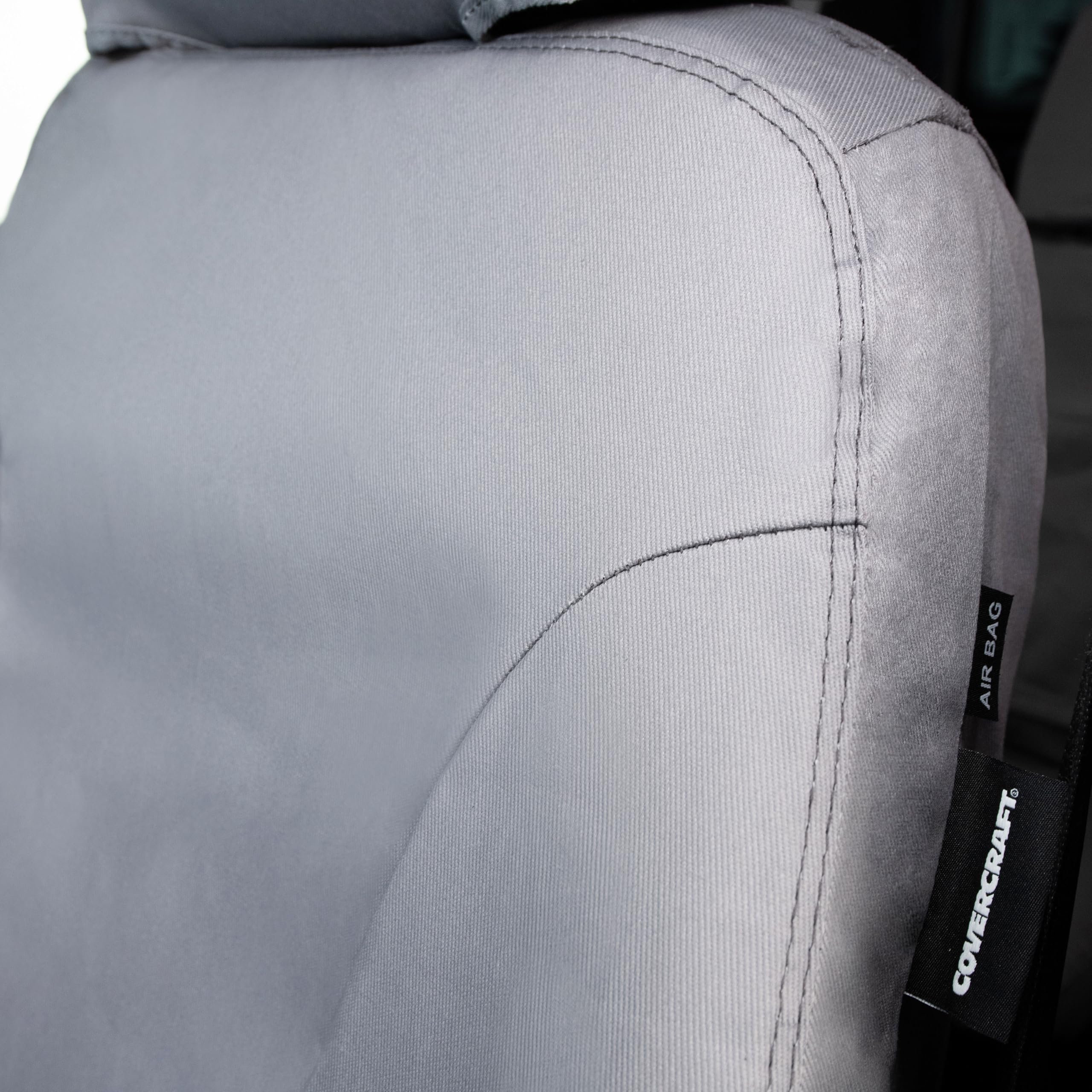Covercraft Custom Seat Covers Polycotton | Fits 2024-2025 Ford Ranger (Excludes Raptor) | 1st Row Bucket Seats, Grey