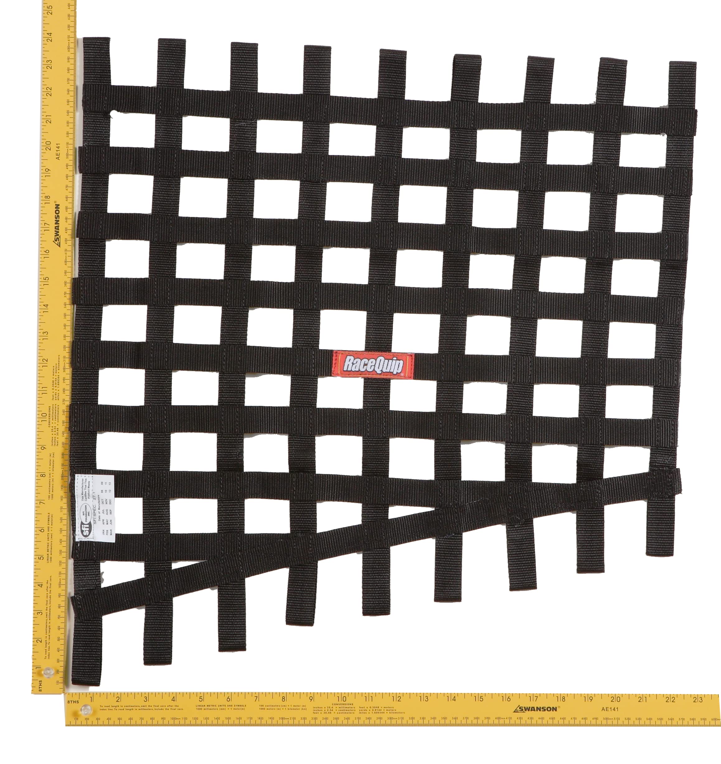 RaceQuip Window Net 729005RQP SFI 27.1 1 in Webbing 18 x 24 x 23 in Trapezoid Black Drag Race