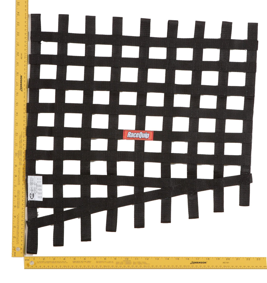 RaceQuip Window Net 729005RQP SFI 27.1 1 in Webbing 18 x 24 x 23 in Trapezoid Black Drag Race