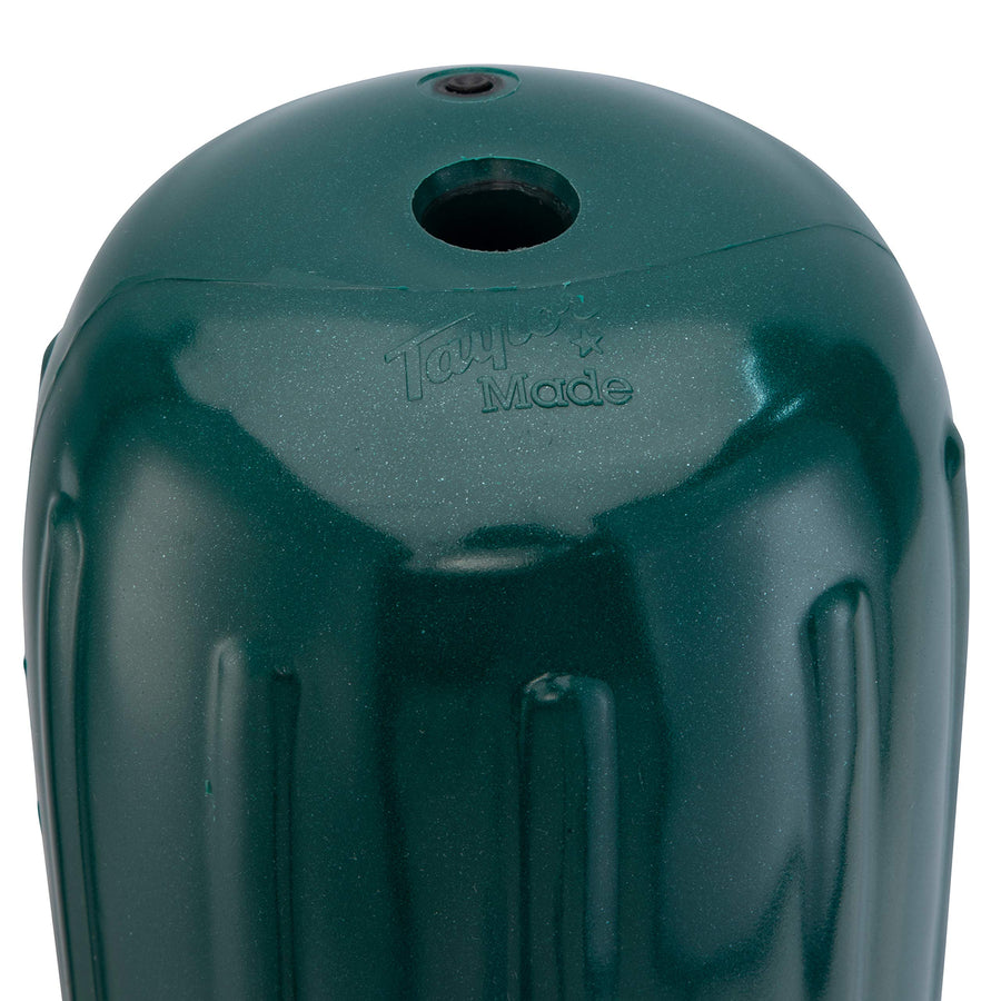 Taylor Made Inflatable Boat Fender Big B, Emerald Green (8" x 20") End-to-End Line Passage Fits 5/8" Rope, Hangs Horizontally or Vertically, Ribbed, Needle Valve, Marine-Grade Vinyl - 541026