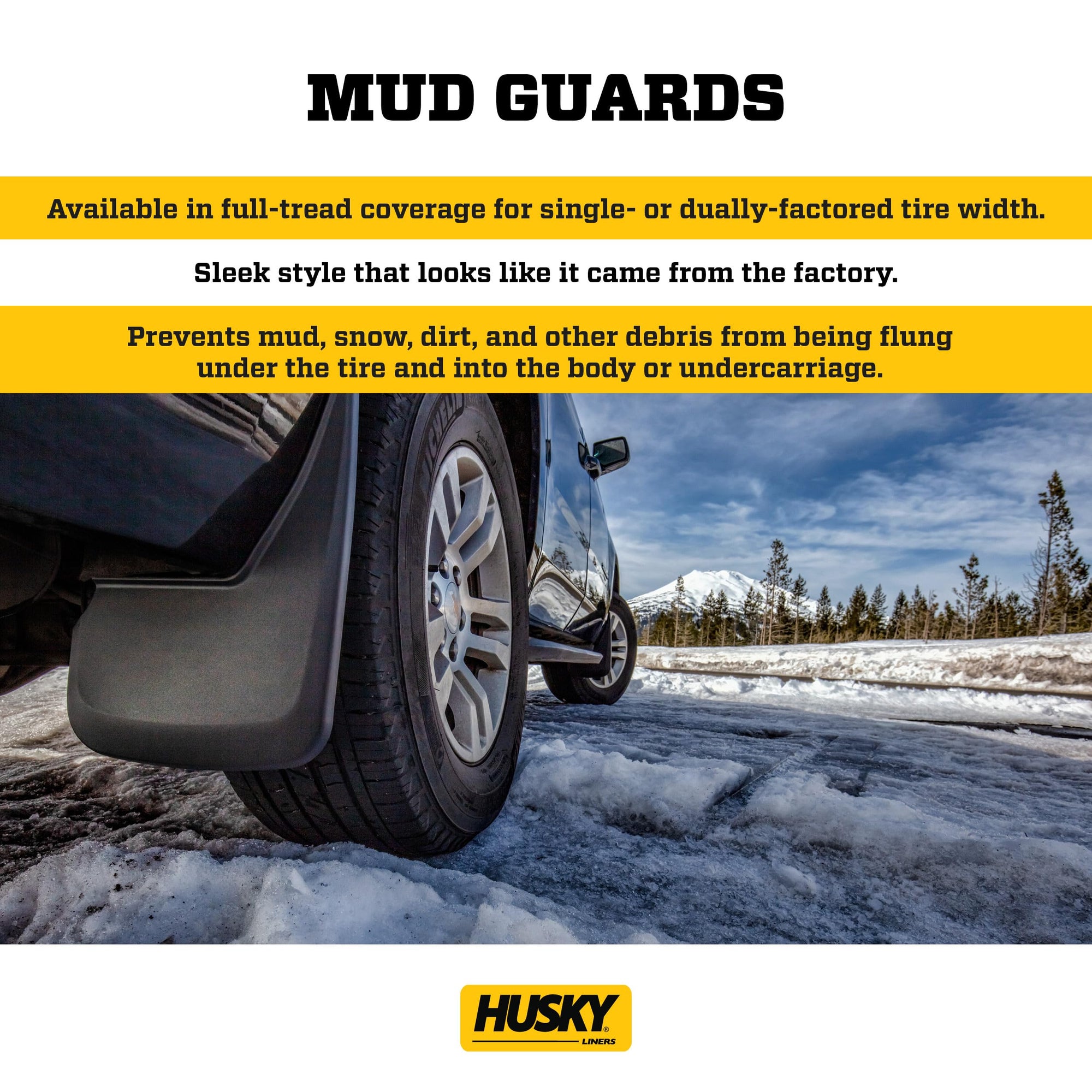 Rear Mud Guards - Husky Liners | 2017 - 2020 Ford F-150 Raptor, Rear Set - Black, 2 Pc. | 59491