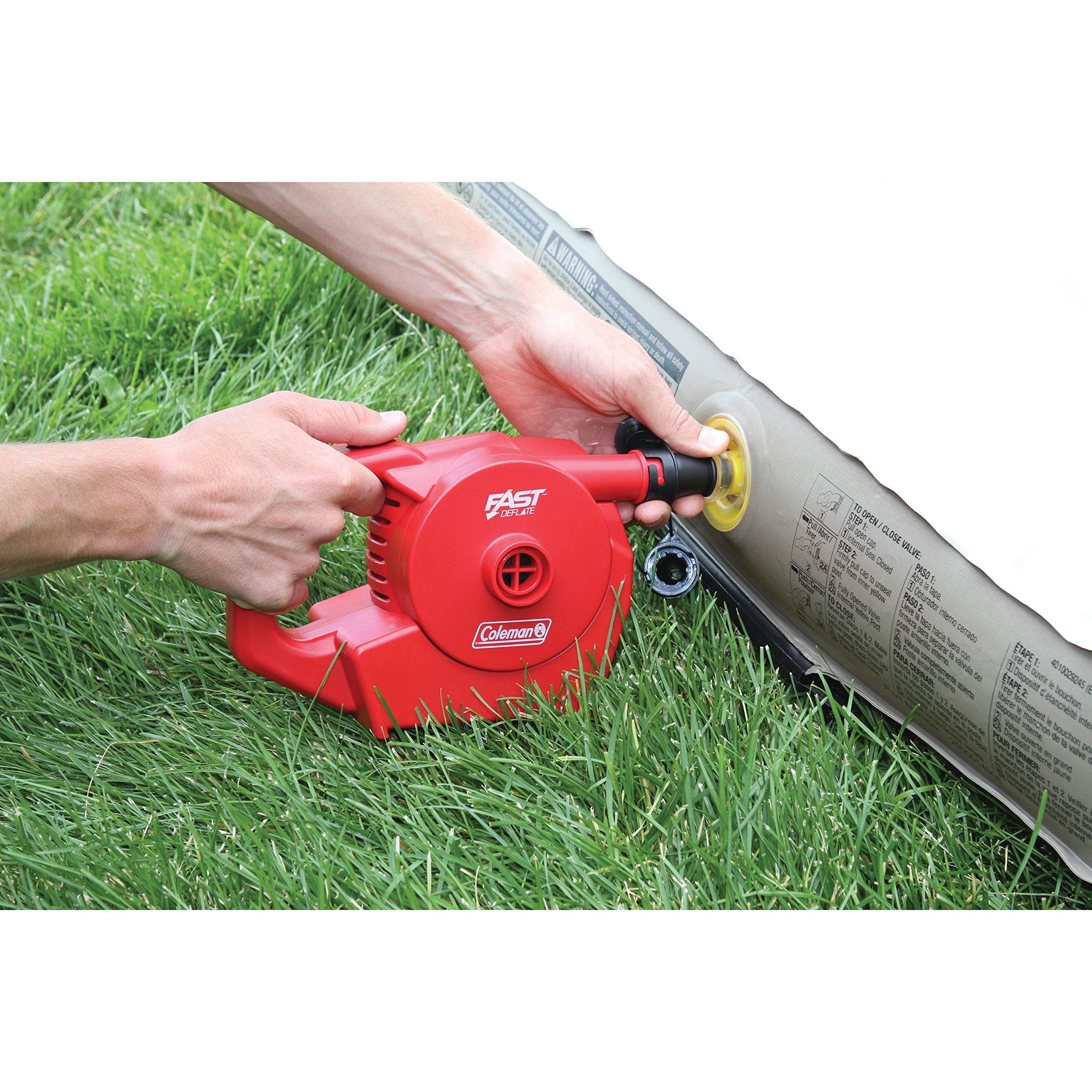 Coleman Air Pump QuickPump for Air Beds & Inflatables, Portable Pump with Fast Inflation or Deflation, Battery-Powered/Rechargeable/12-Volt/120-Volt Power Options