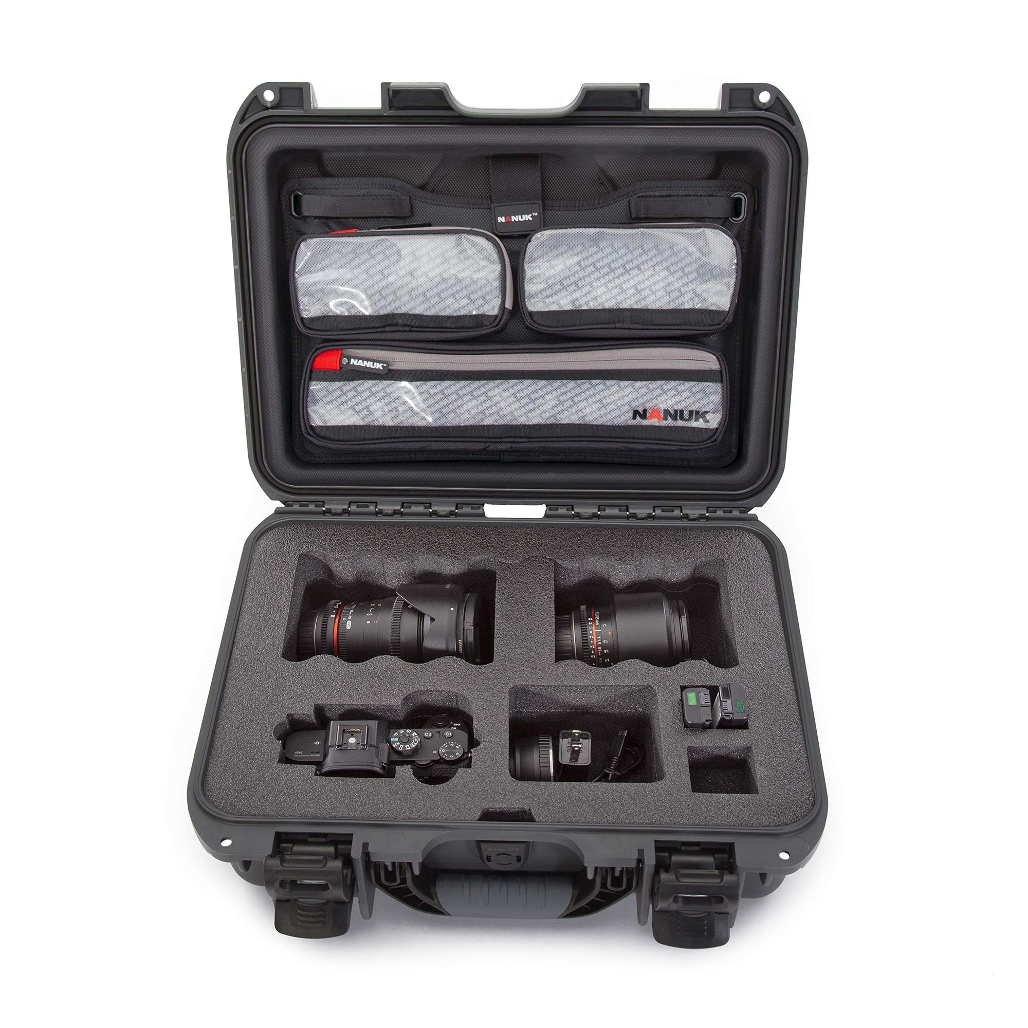 Waterproof Nanuk 920 Hard Case with Lid Organizer for Sony A7R Size Camera - Graphite (920-SON7)