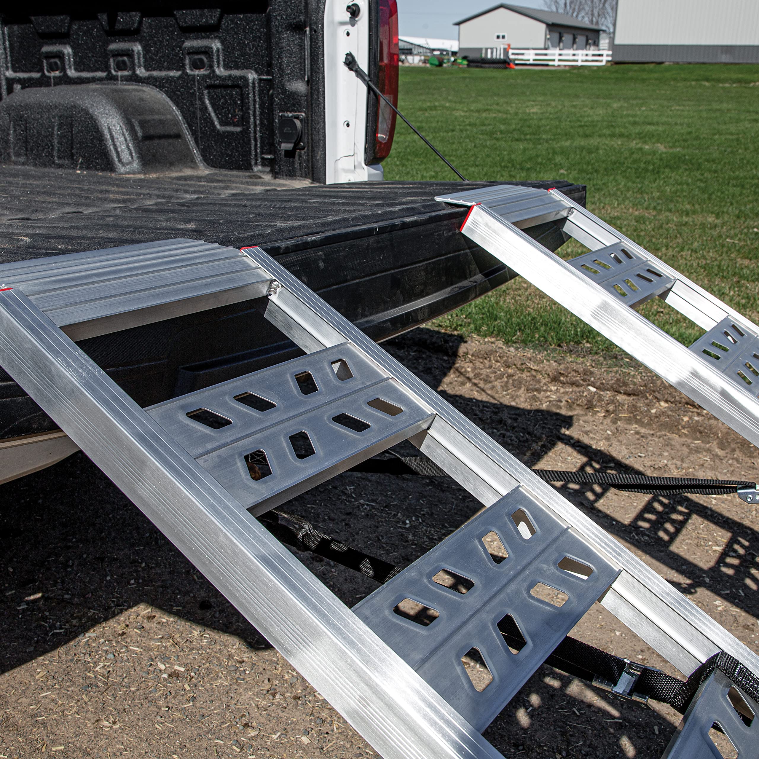 77” Yutrax® Utility Ramps, High-Strength Extruded Aluminum, 1800 lb. Load Capacity, Lightweight, Versatile, ATV/Riding Lawn Mower Loading, Pair, YR101