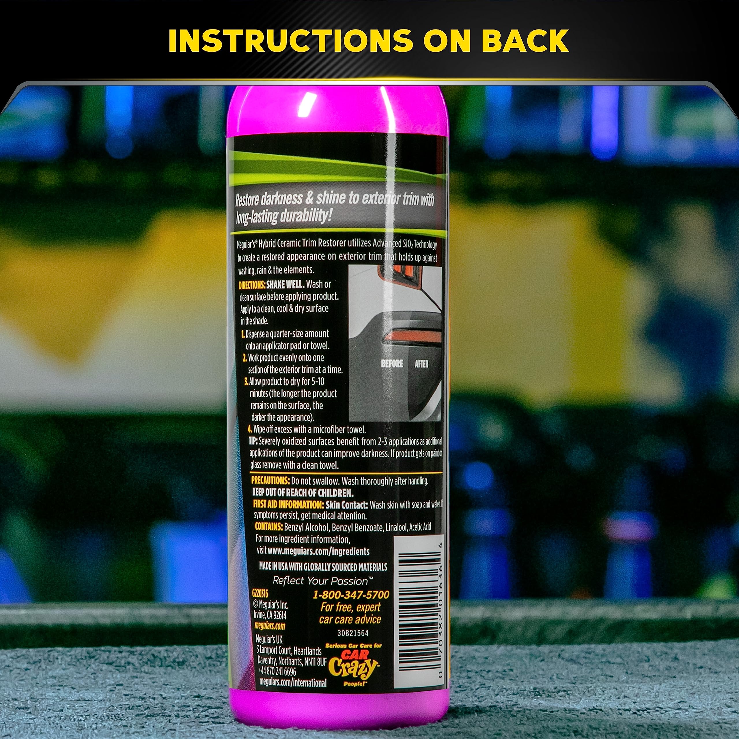 Hybrid Ceramic Trim Restorer, Meguiar's Car Trim Plastic Restorer - 16 Oz Bottle