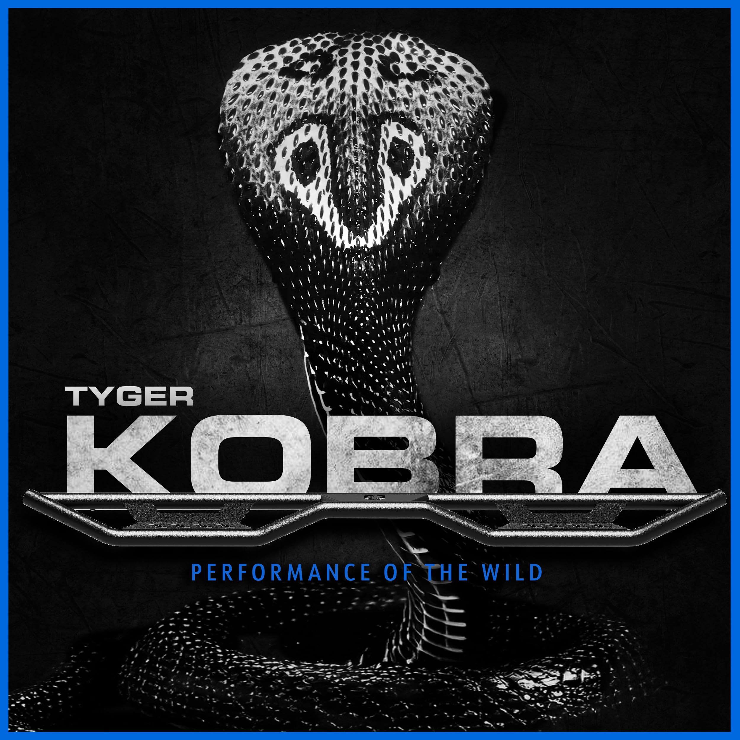 Tyger Auto Kobra Tyger Running Boards Compatible with 2005-2023 Toyota Tacoma | Double Cab | TG-KB2T25005 | Textured Black Drop Step Rail
