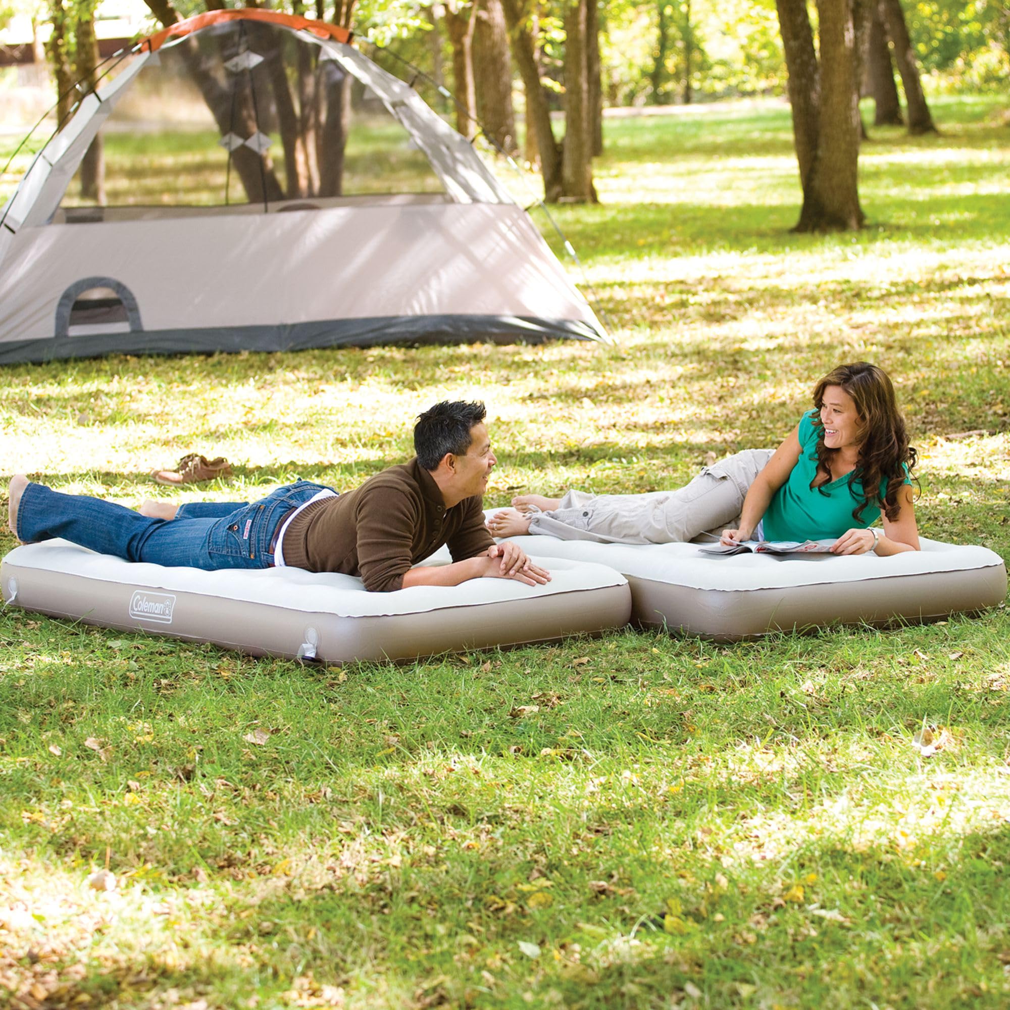 Coleman Single-High EasyStay Plus 4-in-1 Convertible Twin Air Mattress, Ideal for Camping and Home Use
