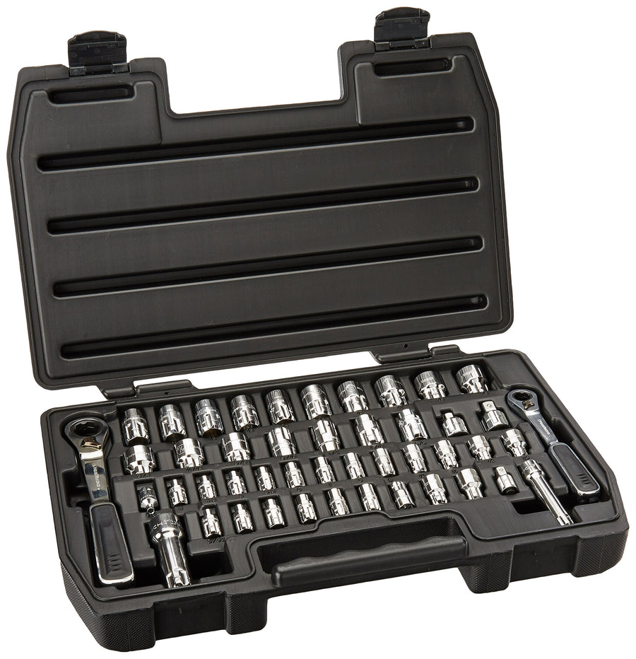 GEARWRENCH 46 Pc. 6 Pt. Pass-Thru™ Mechanics Tool Set, 1/4" & 3/8" Drive SAE/Metric - 8946