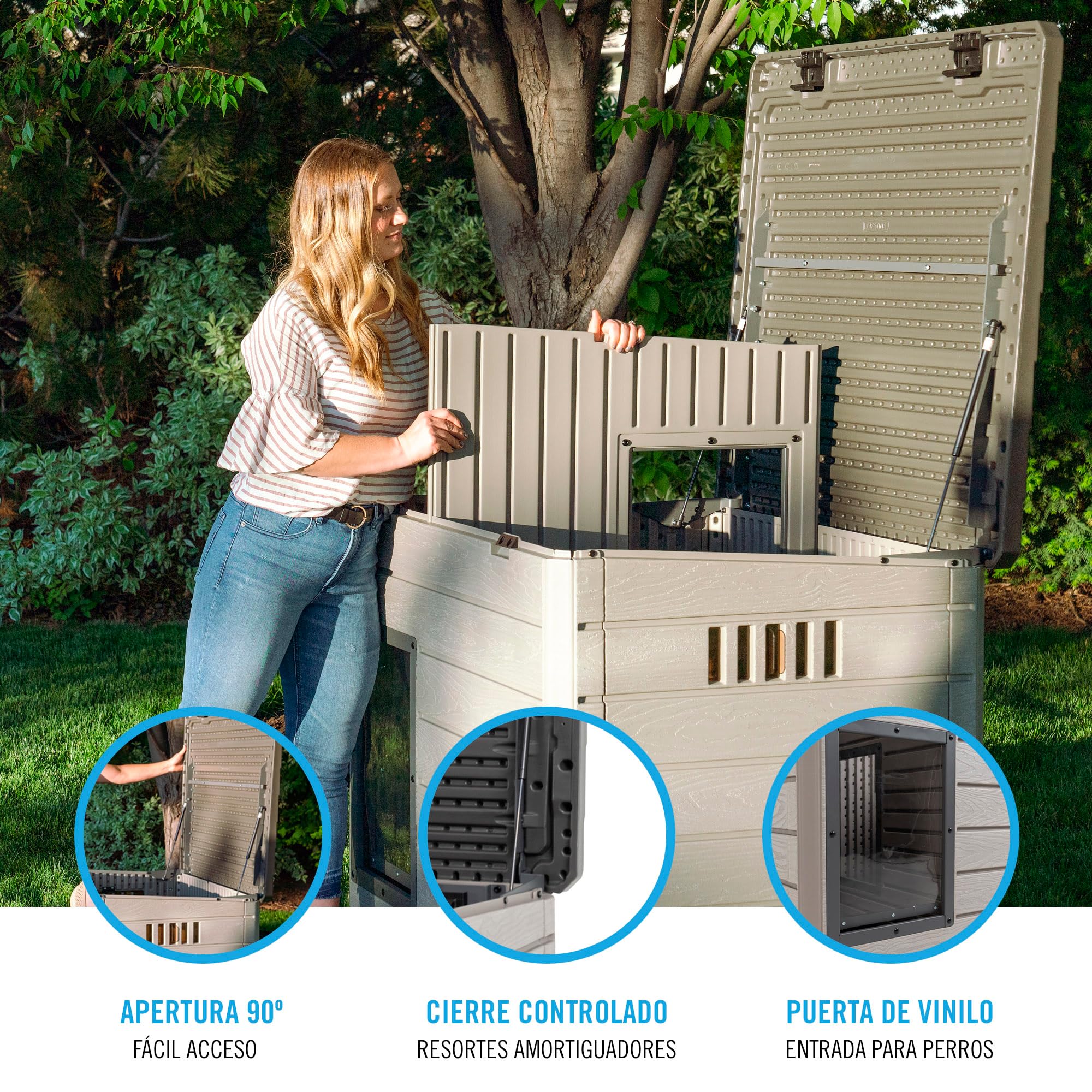 Deluxe Lifetime Dog House, Weather Protected with Adjustable Vents, Ideal Shelter for Medium to Large Dogs