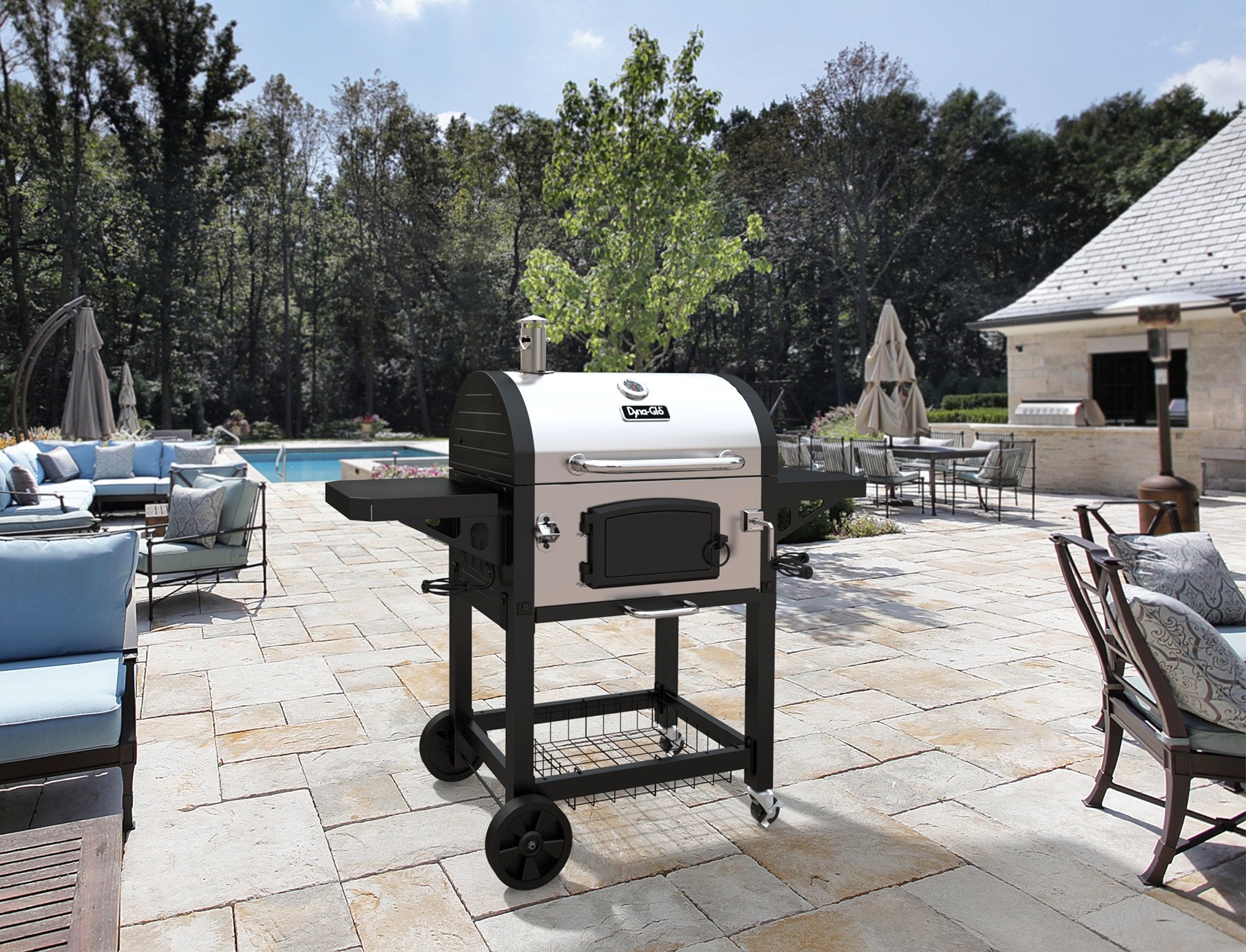 Dyna-Glo Heavy Duty DGN486SNC-D Stainless Charcoal Grill, Large
