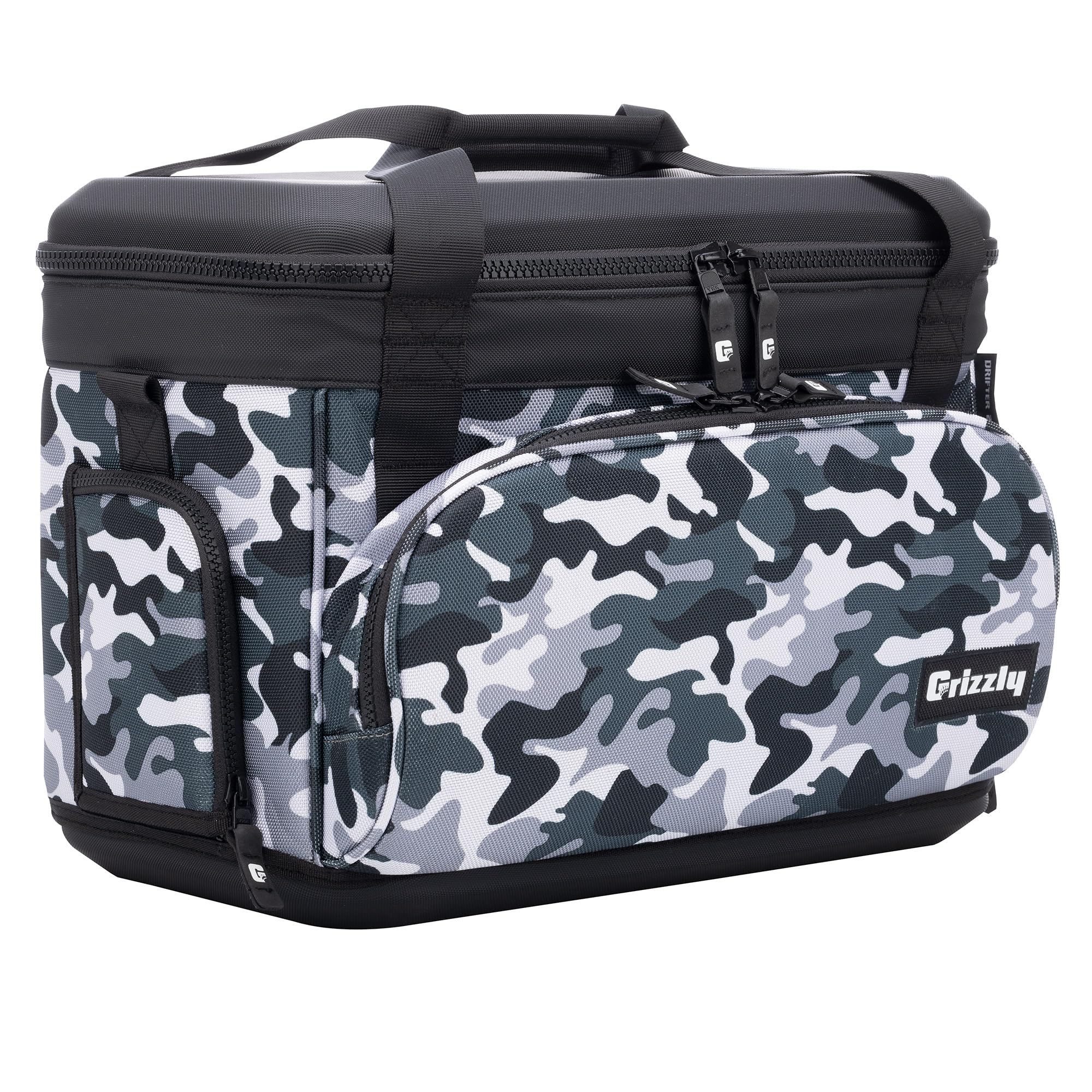 Drifter Grizzly 20 Soft Sided Cooler | 20 qt Flip-Top Cooler Bag | Ice Chest for Beach Boat Camping Fishing Hiking Hunting Picnic | Lightweight Portable Insulated Waterproof | White Bubble Snow Camo