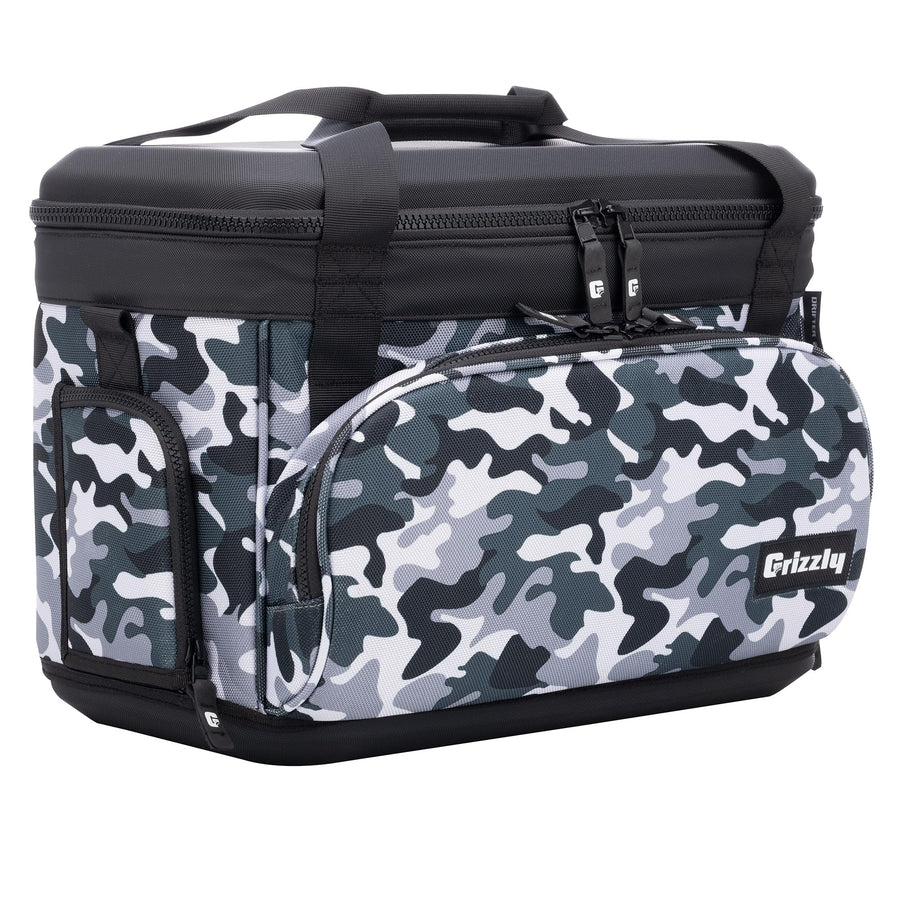 Drifter Grizzly 20 Soft Sided Cooler | 20 qt Flip-Top Cooler Bag | Ice Chest for Beach Boat Camping Fishing Hiking Hunting Picnic | Lightweight Portable Insulated Waterproof | White Bubble Snow Camo